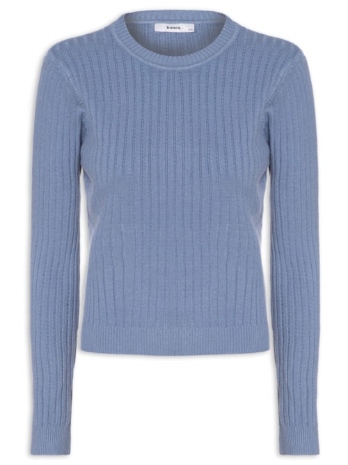 Suéter Feminino Canelado – Azul