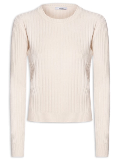 Suéter Feminino Canelado – Off White
