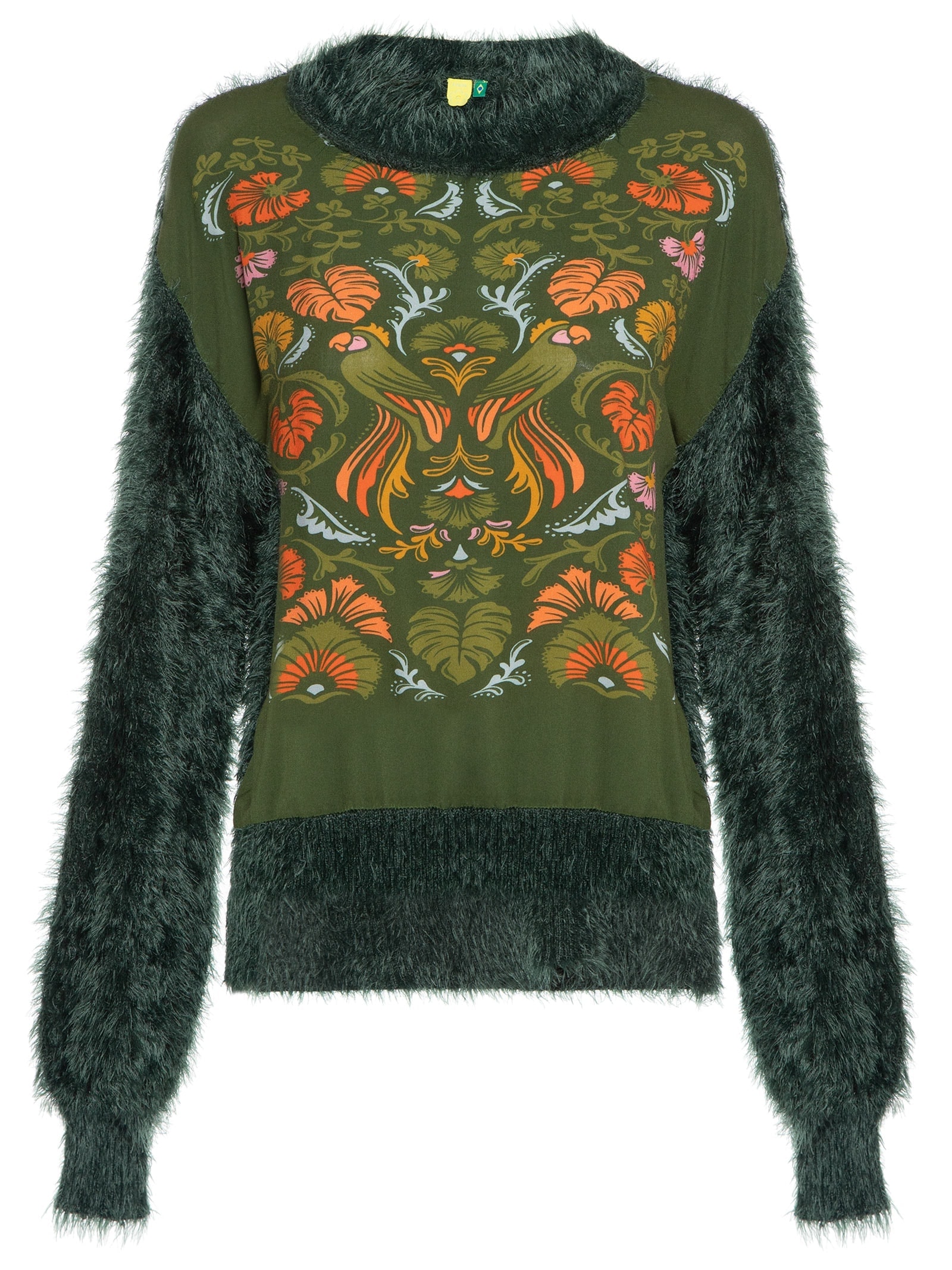 Suéter Feminino Casulo Tricot Pelinho Helena Verde Farm