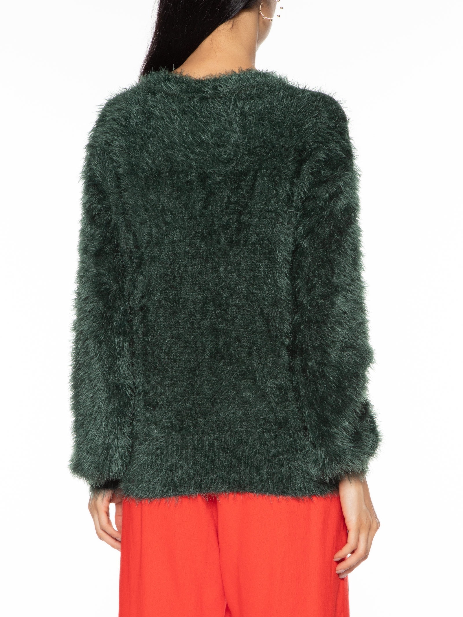 Suéter Feminino Casulo Tricot Pelinho Helena Verde Farm