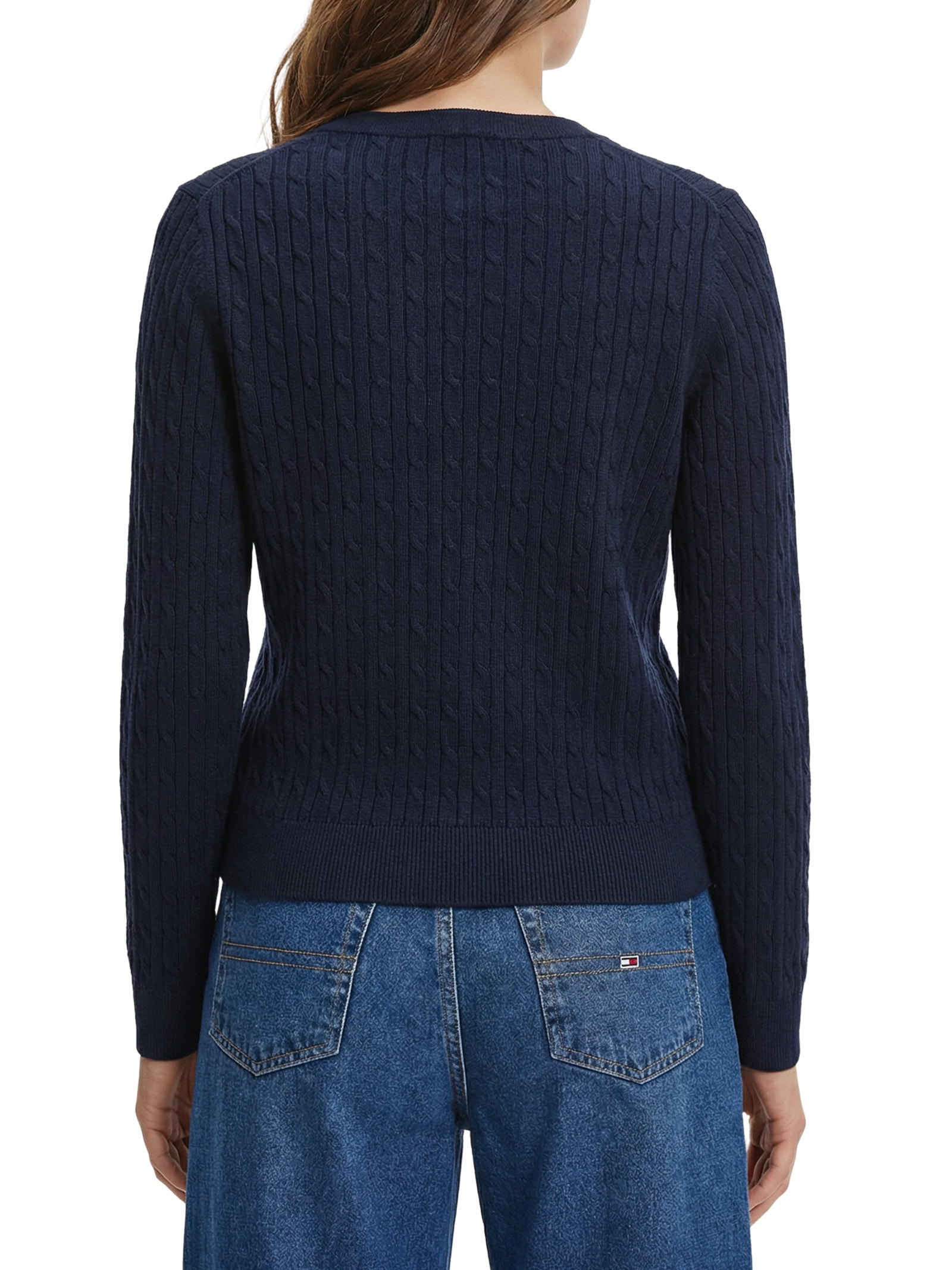 Suéter Feminino Co Cable Azul Tommy Hilfiger