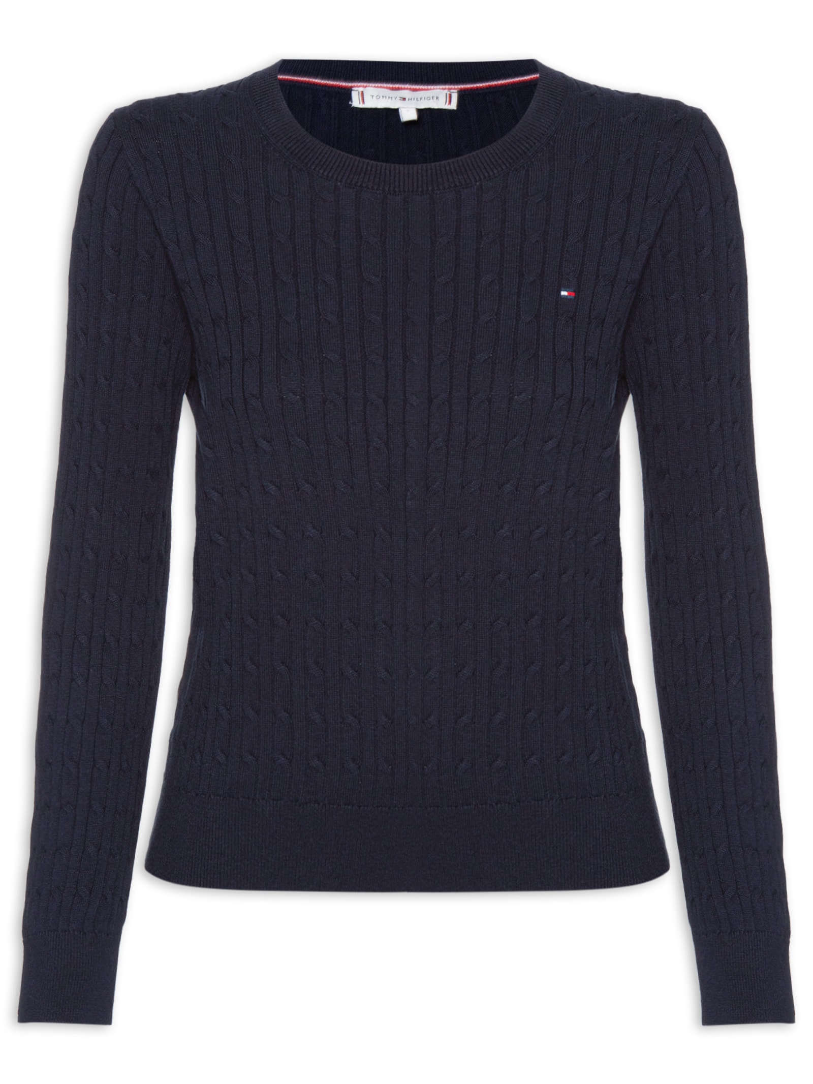 Suéter Feminino Co Cable Azul Tommy Hilfiger