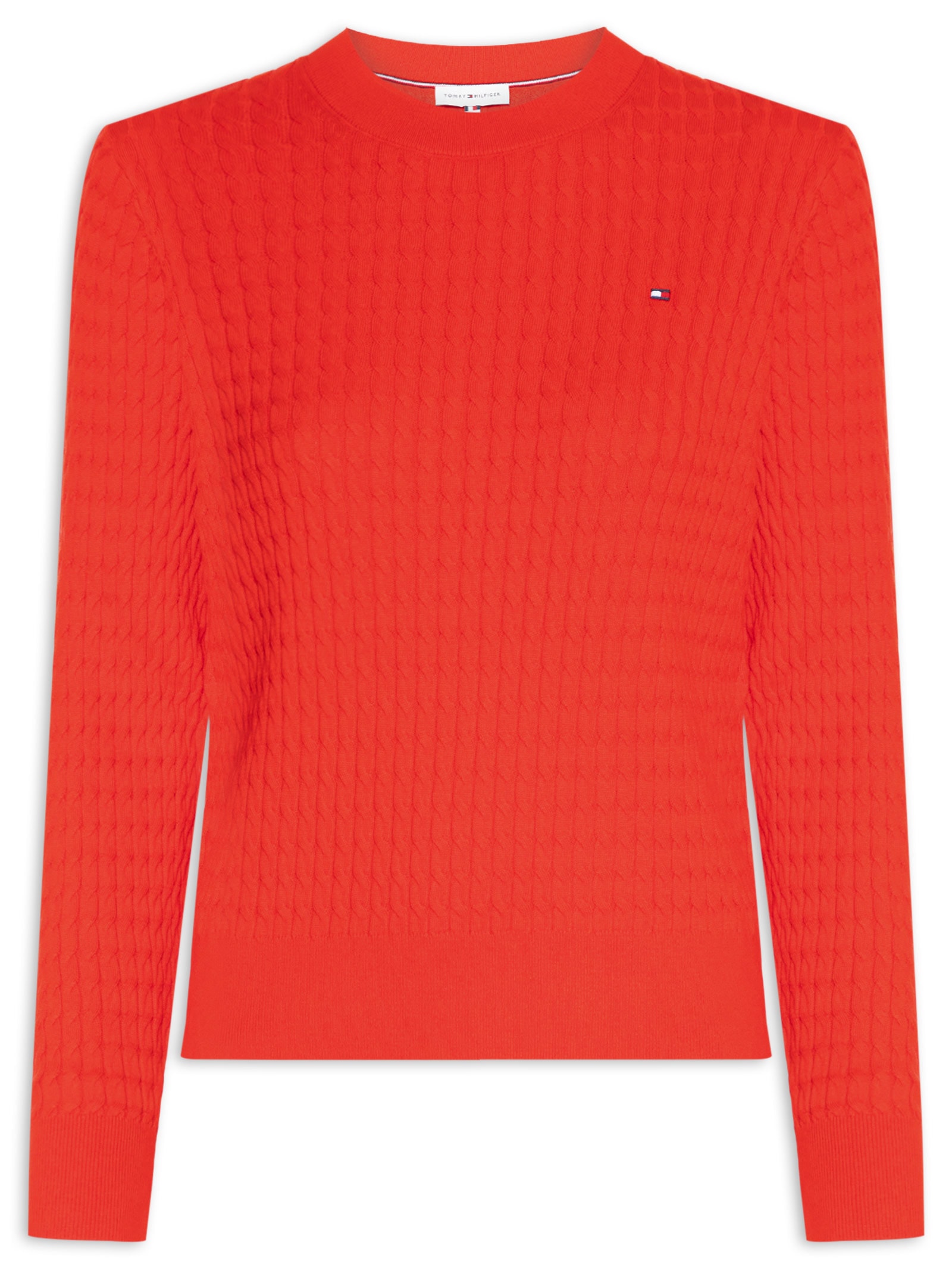 Suéter Feminino Co Cable Fine GG C-Nk Vermelho Tommy Hilfiger