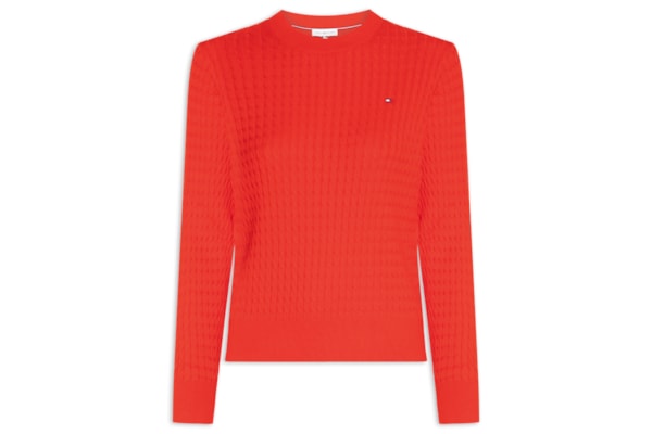 Suéter Feminino Co Cable Fine GG C-Nk - Vermelho