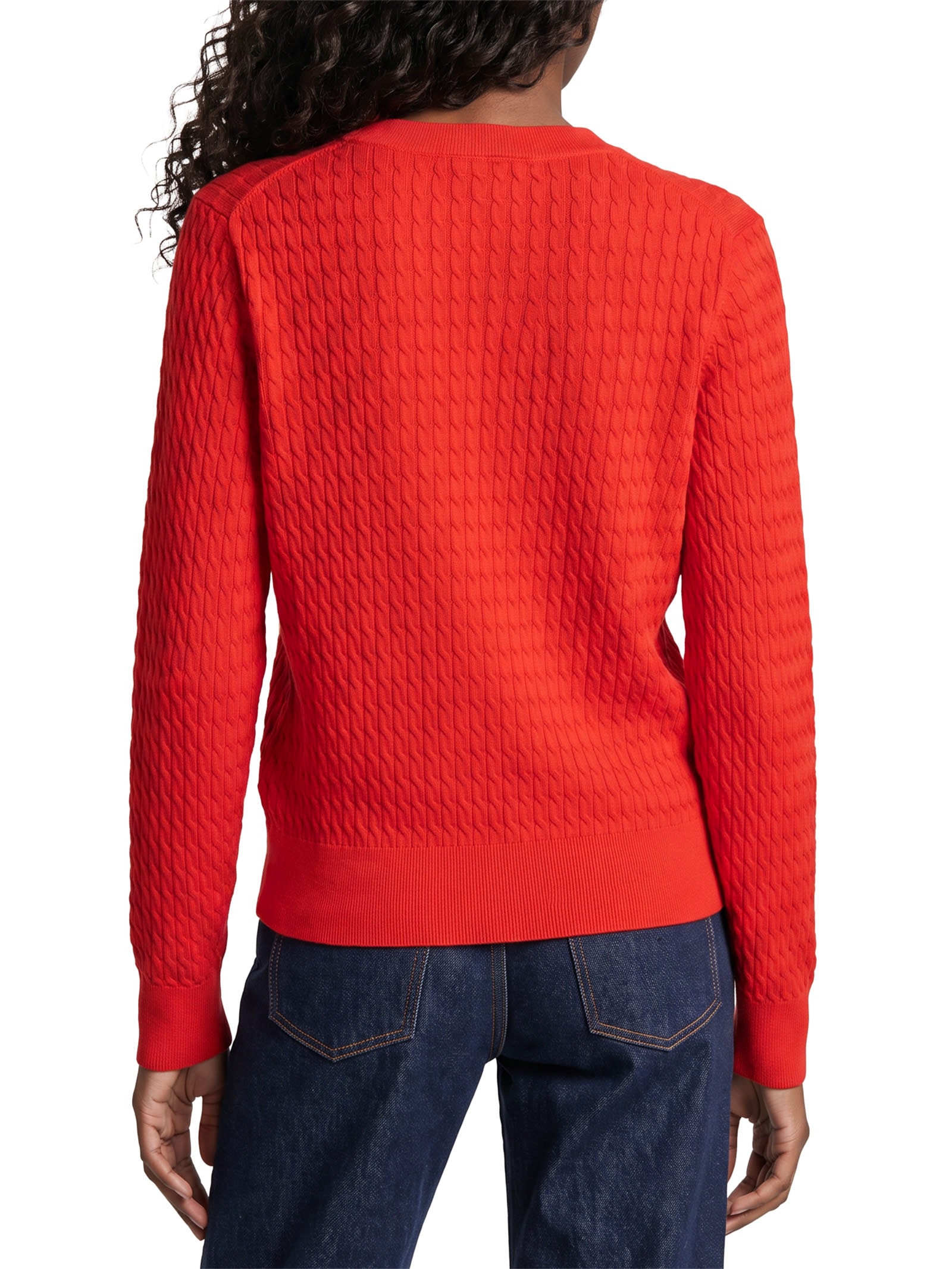 Suéter Feminino Co Cable Fine GG C-Nk Vermelho Tommy Hilfiger