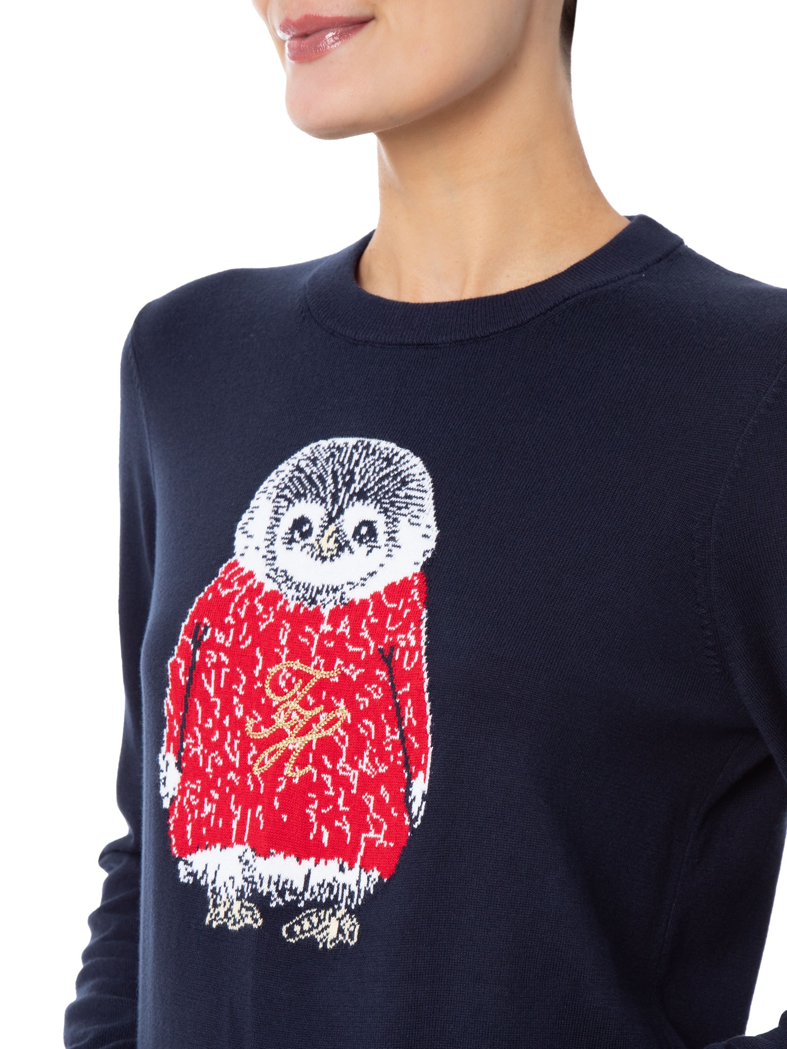 Suéter Feminino Co Jersey Intarsia Azul Tommy Hilfiger