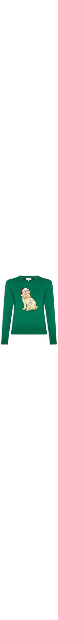 Suéter Feminino Co Jersey Intarsia - Verde
