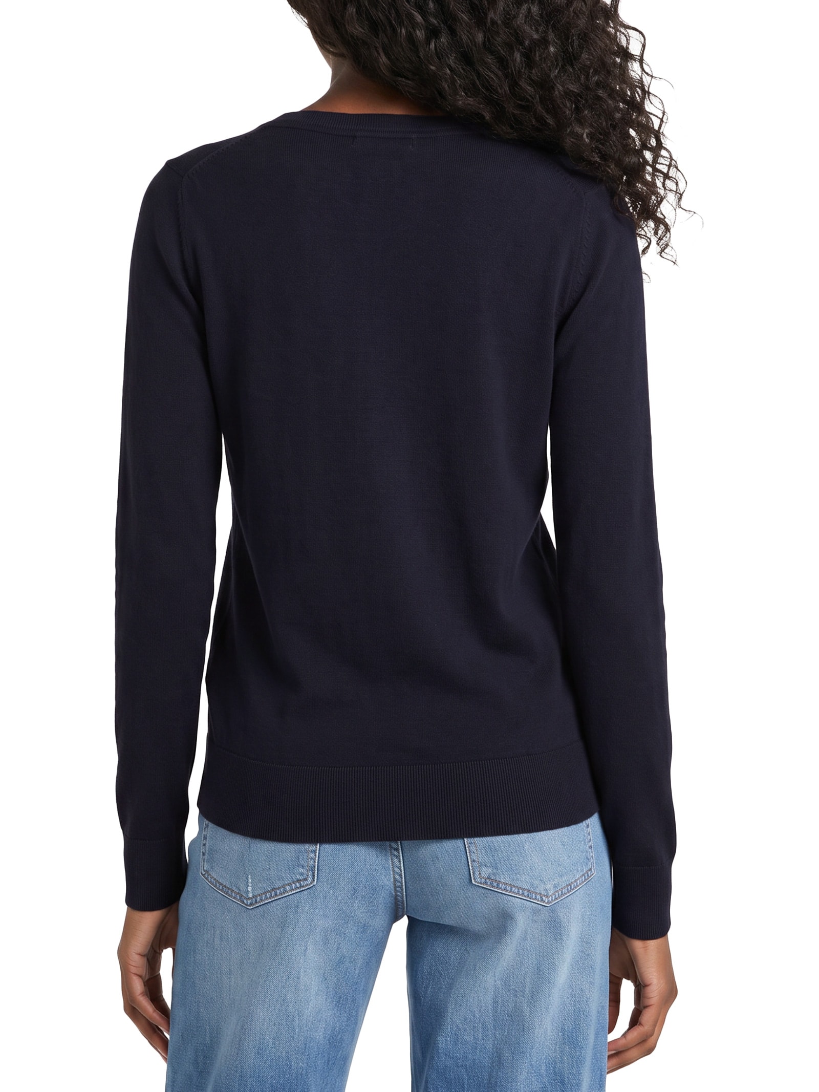 Suéter Feminino Co Jersey Stitch Boat-Nk Azul Tommy Hilfiger