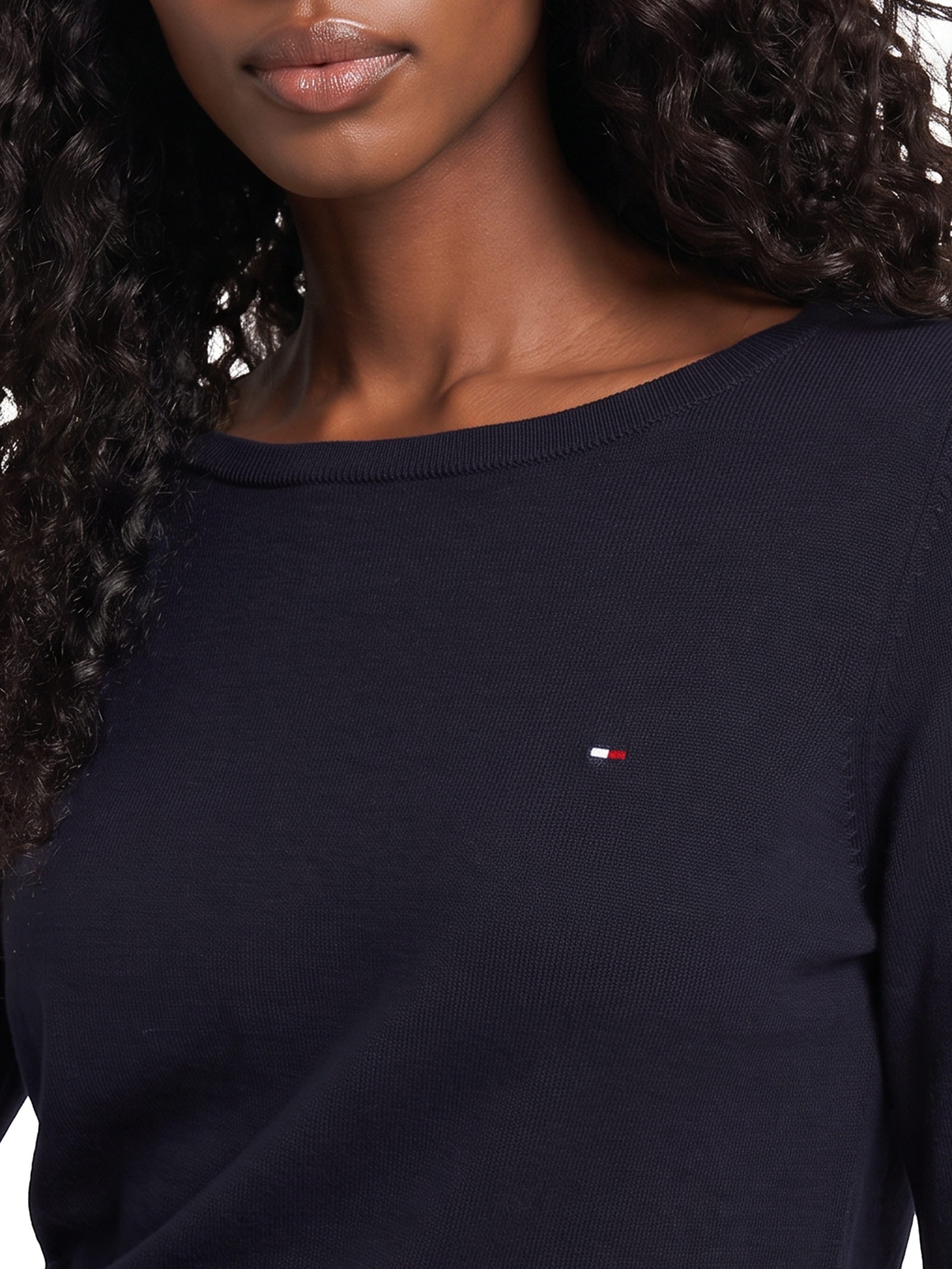 Suéter Feminino Co Jersey Stitch Boat-Nk Azul Tommy Hilfiger