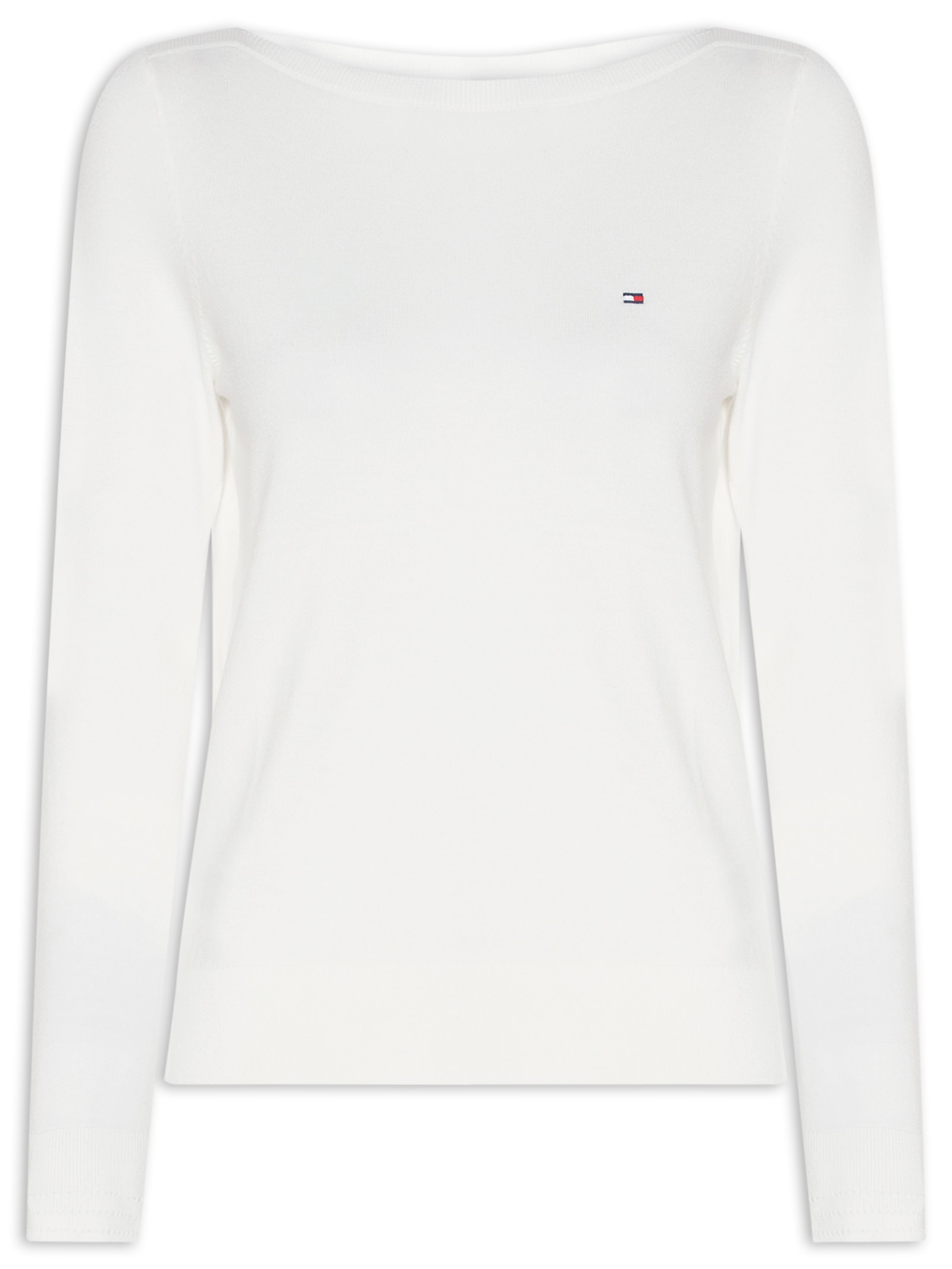 Suéter Feminino Co Jersey Stitch Boat-Nk Branco Tommy Hilfiger