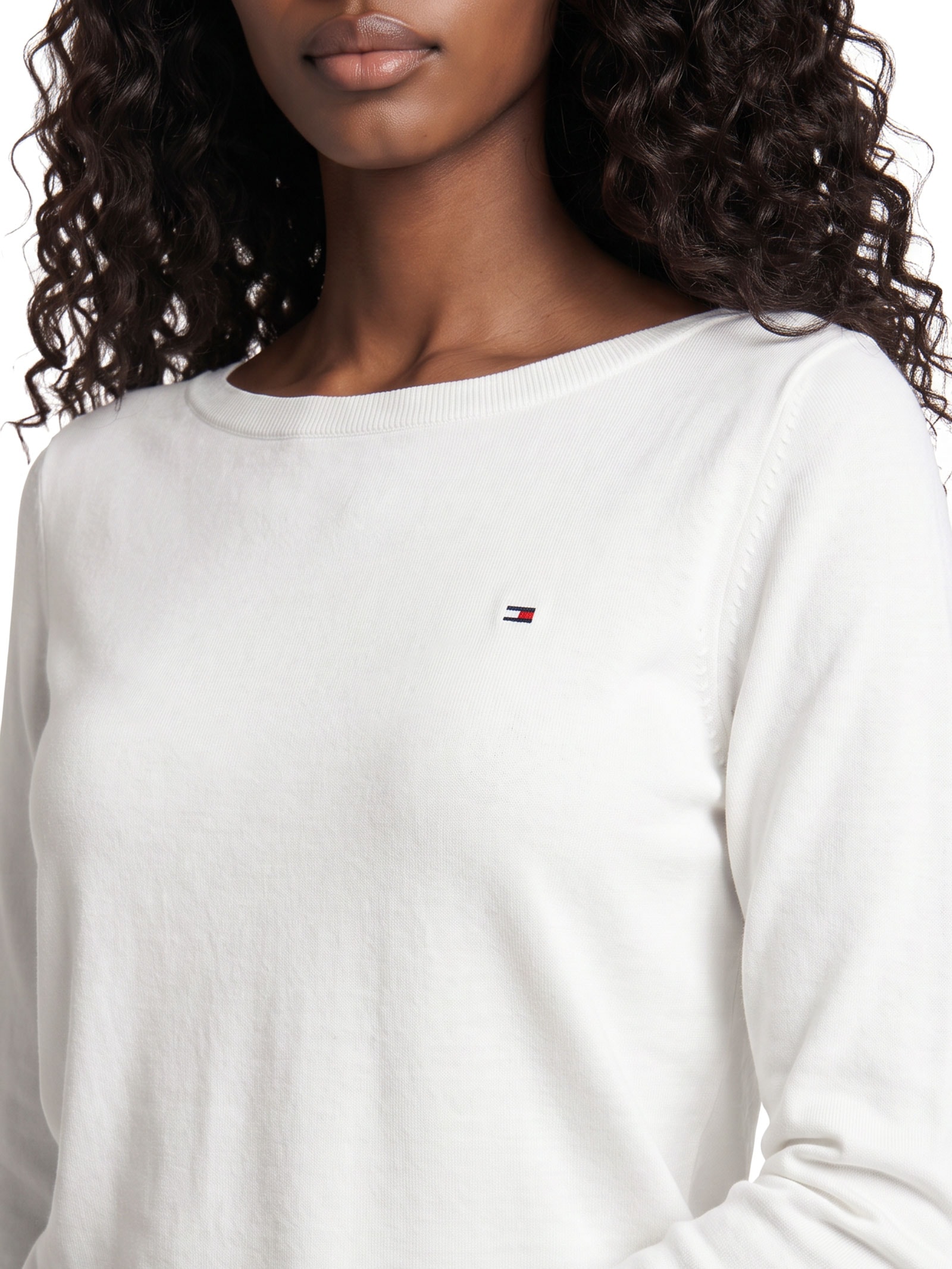 Suéter Feminino Co Jersey Stitch Boat-Nk Branco Tommy Hilfiger