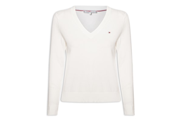 Suéter Feminino Co Jersey Stitch V - Branco