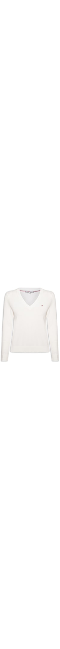 Suéter Feminino Co Jersey Stitch V - Branco