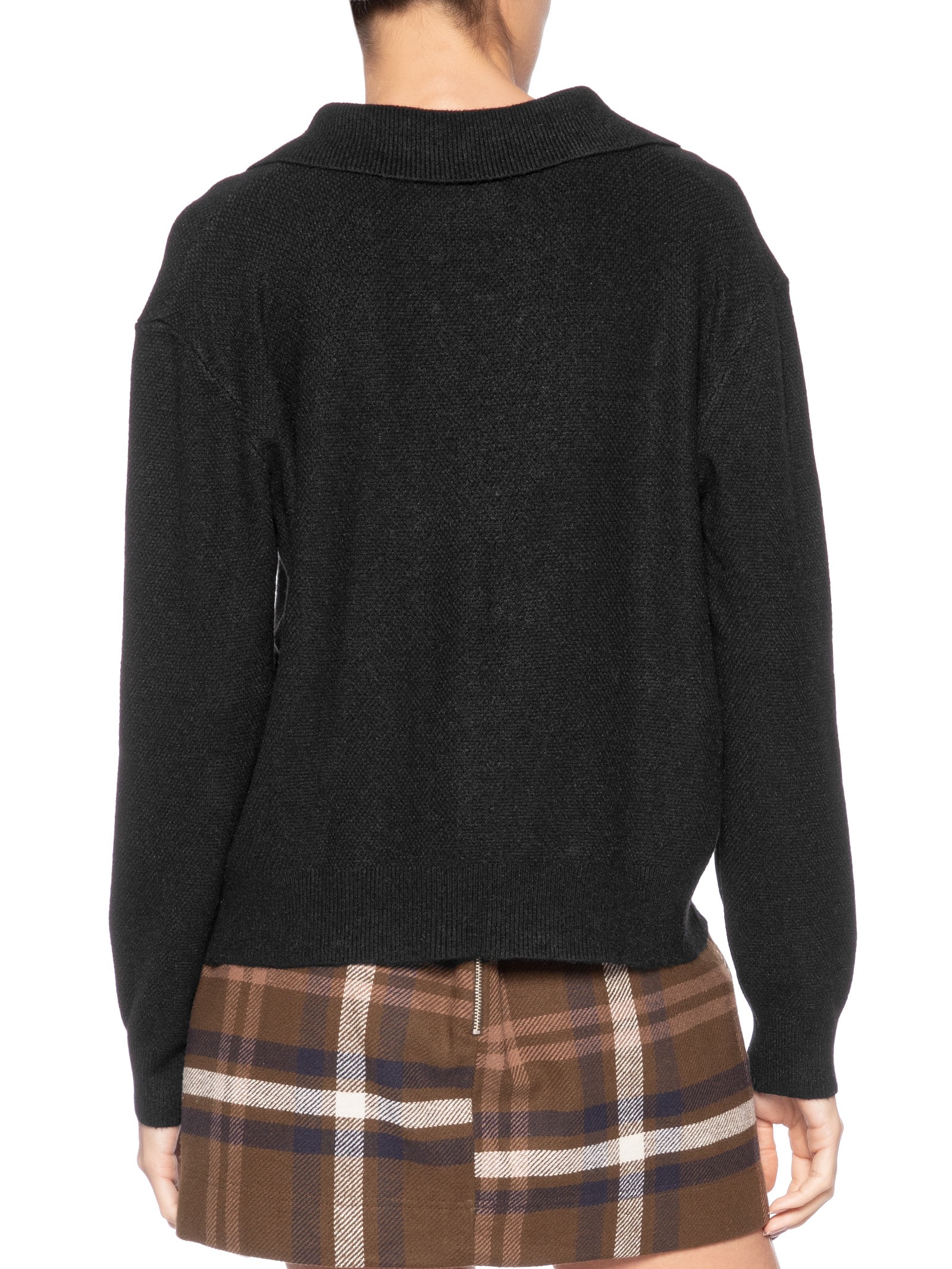 Suéter Feminino Com Gola Polo Preto Market 33