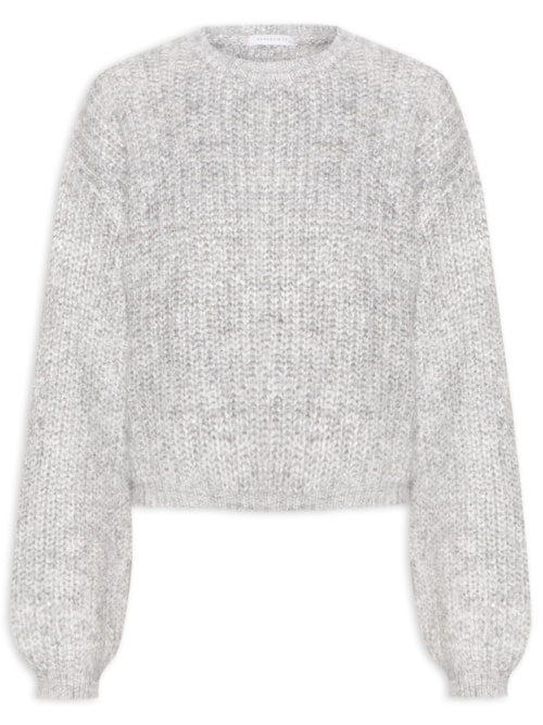 Suéter Feminino Com Paetê – Cinza