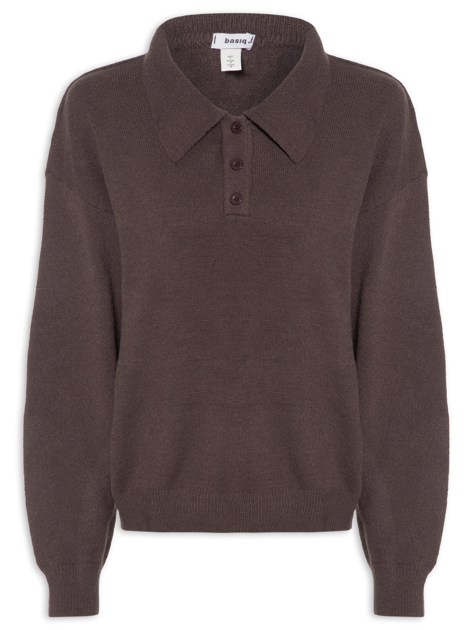 Suéter Feminino Comfy Gola Esporte – Marrom Basiq