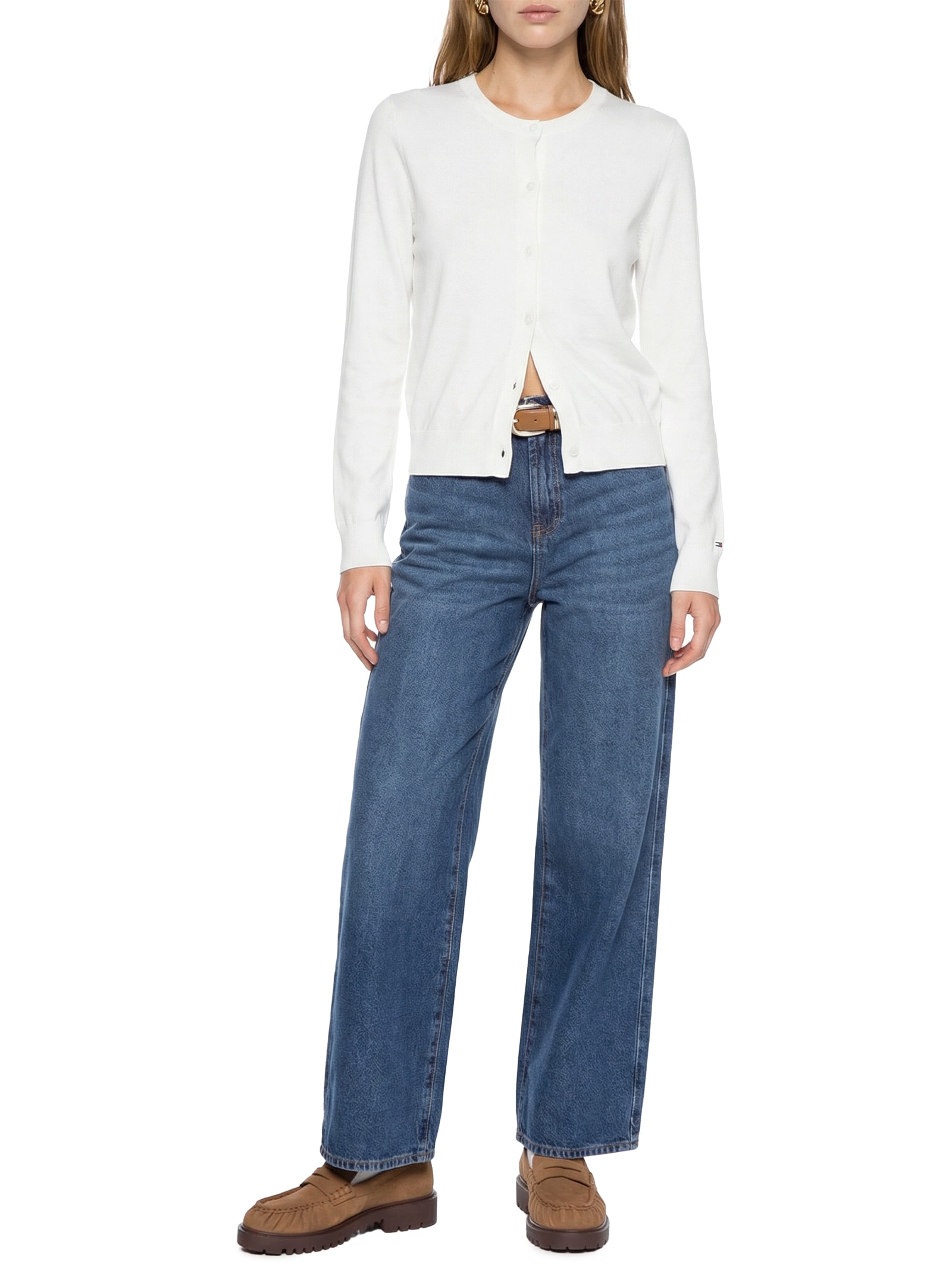 Suéter Feminino Cotton Jersey Stitch Branco Tommy Hilfiger