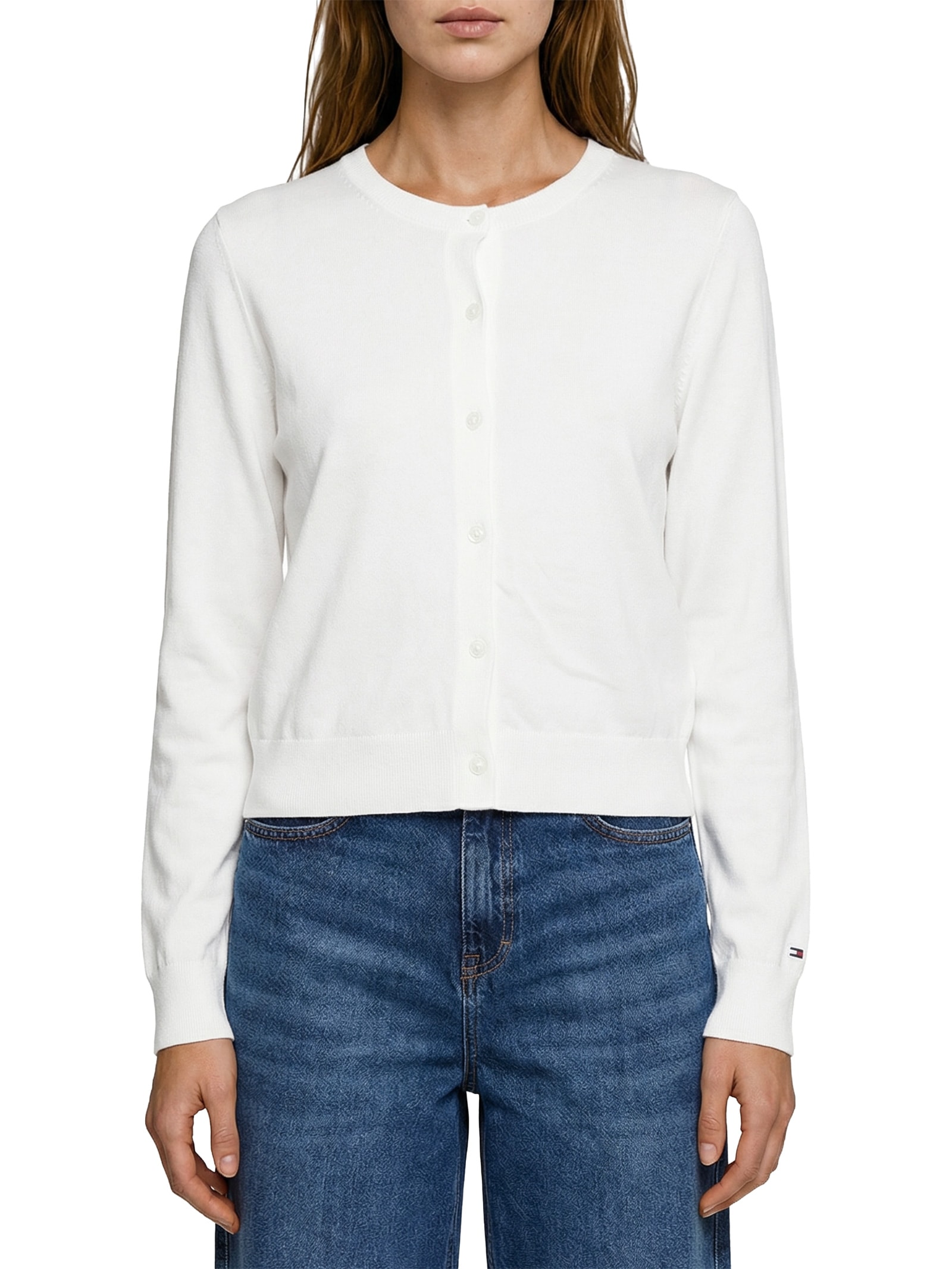 Suéter Feminino Cotton Jersey Stitch Branco Tommy Hilfiger