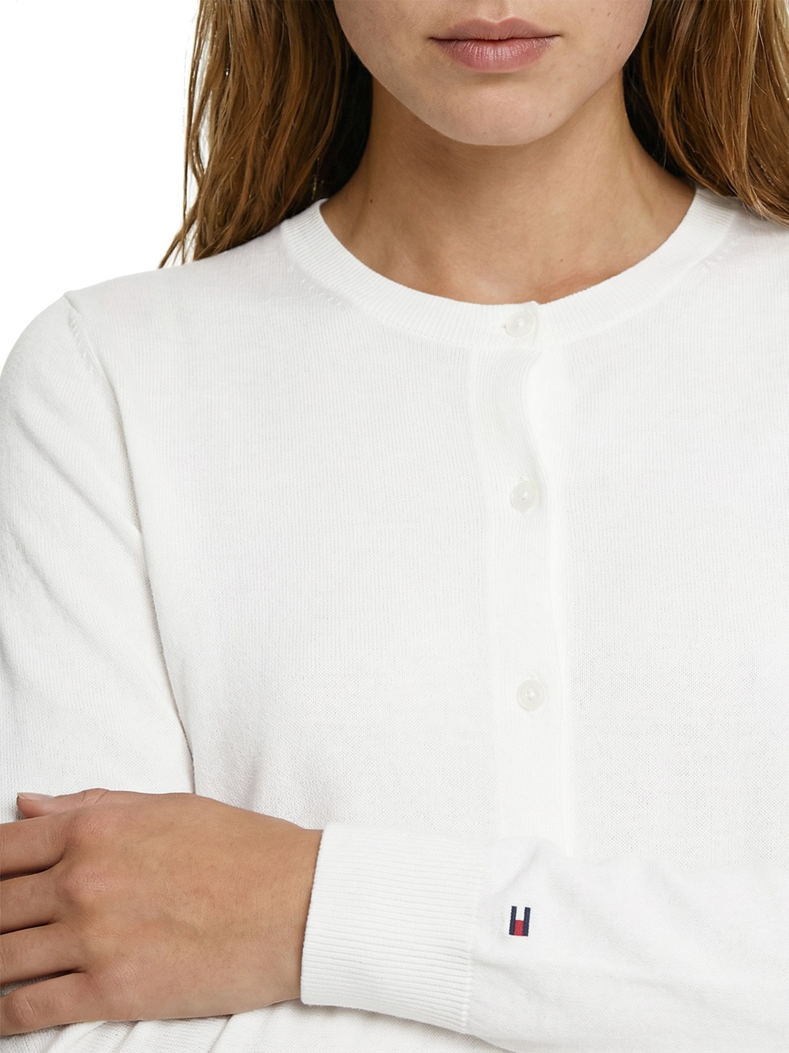 Suéter Feminino Cotton Jersey Stitch Branco Tommy Hilfiger