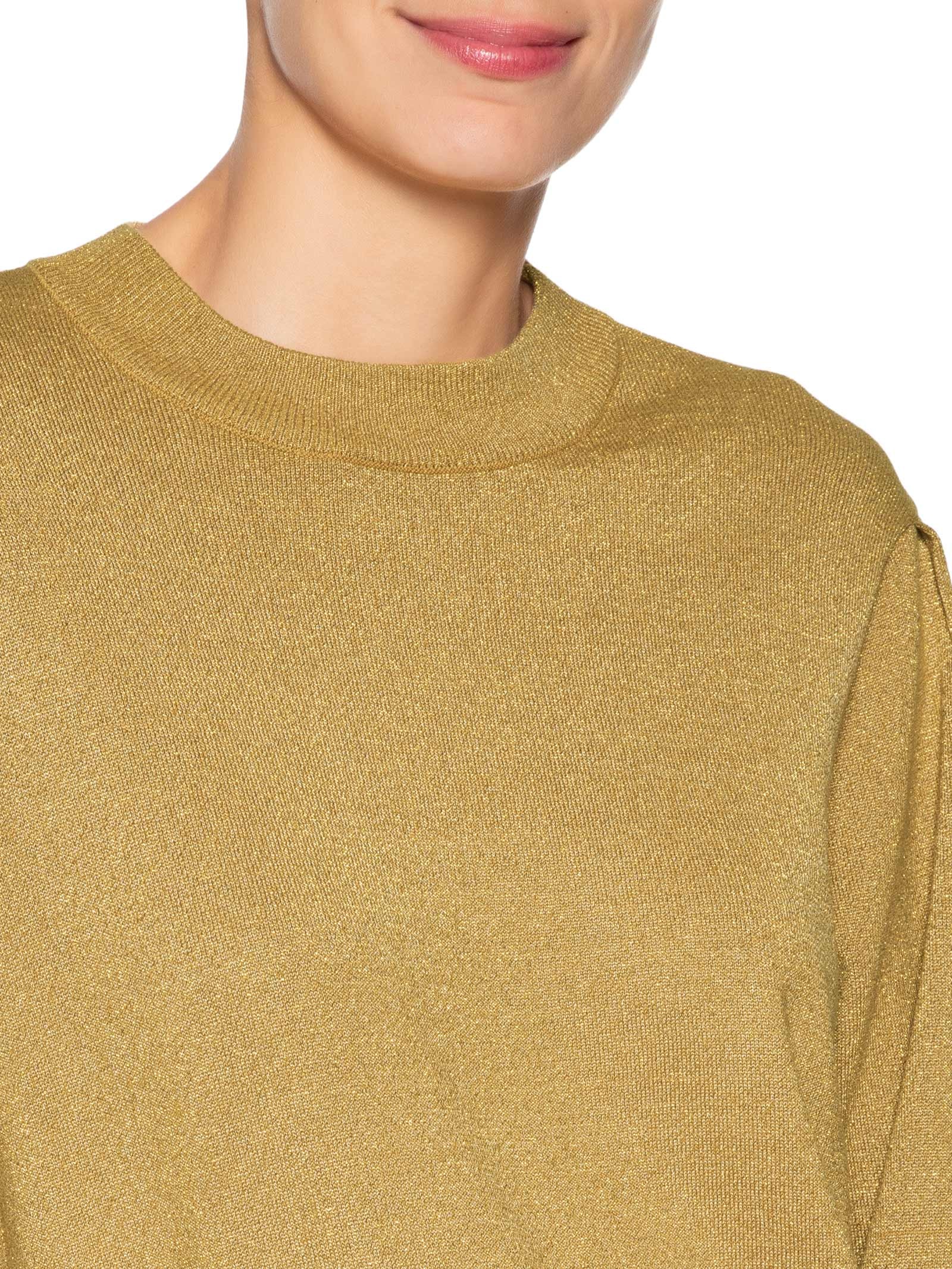 Suéter Feminino De Tricot Com Lurex Dourado Animale Jeans