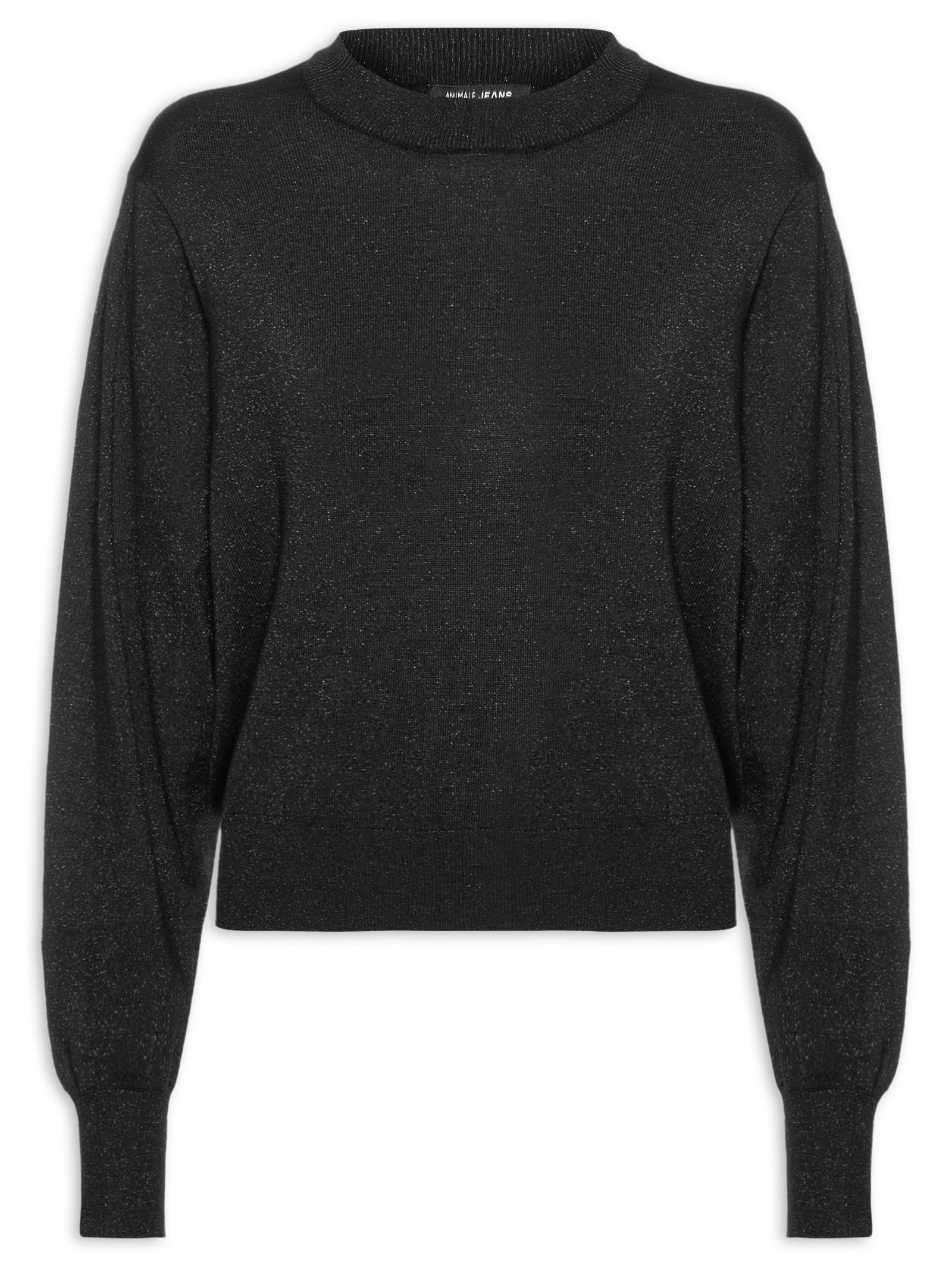 Suéter Feminino De Tricot Com Lurex Preto Animale Jeans