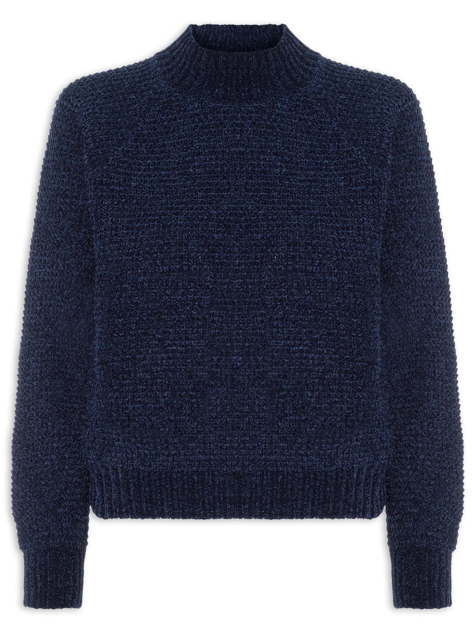 Suéter Feminino Em Tricot Azul Market 33