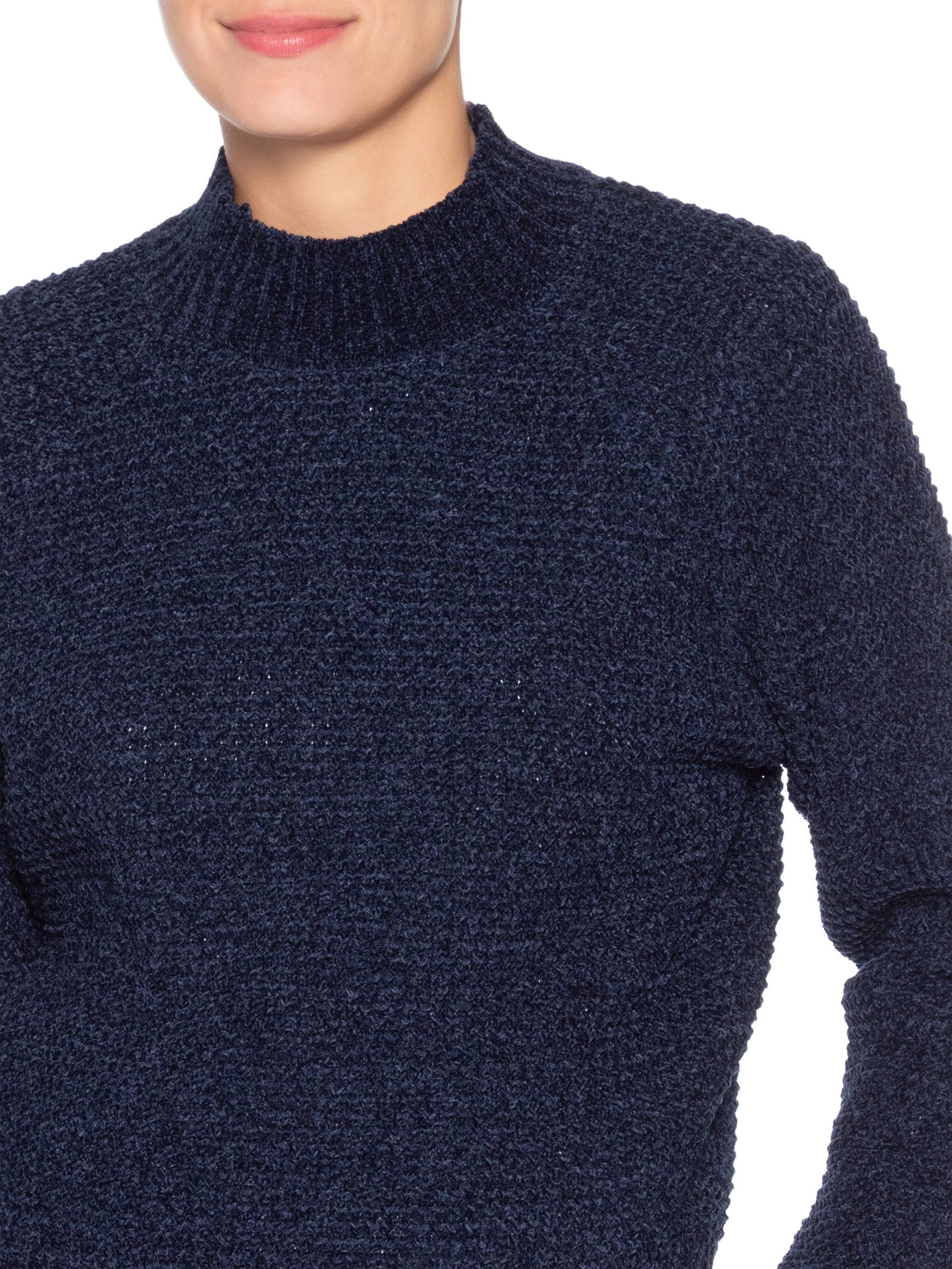 Suéter Feminino Em Tricot Azul Market 33