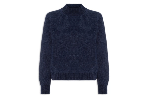 Suéter Feminino Em Tricot - Azul