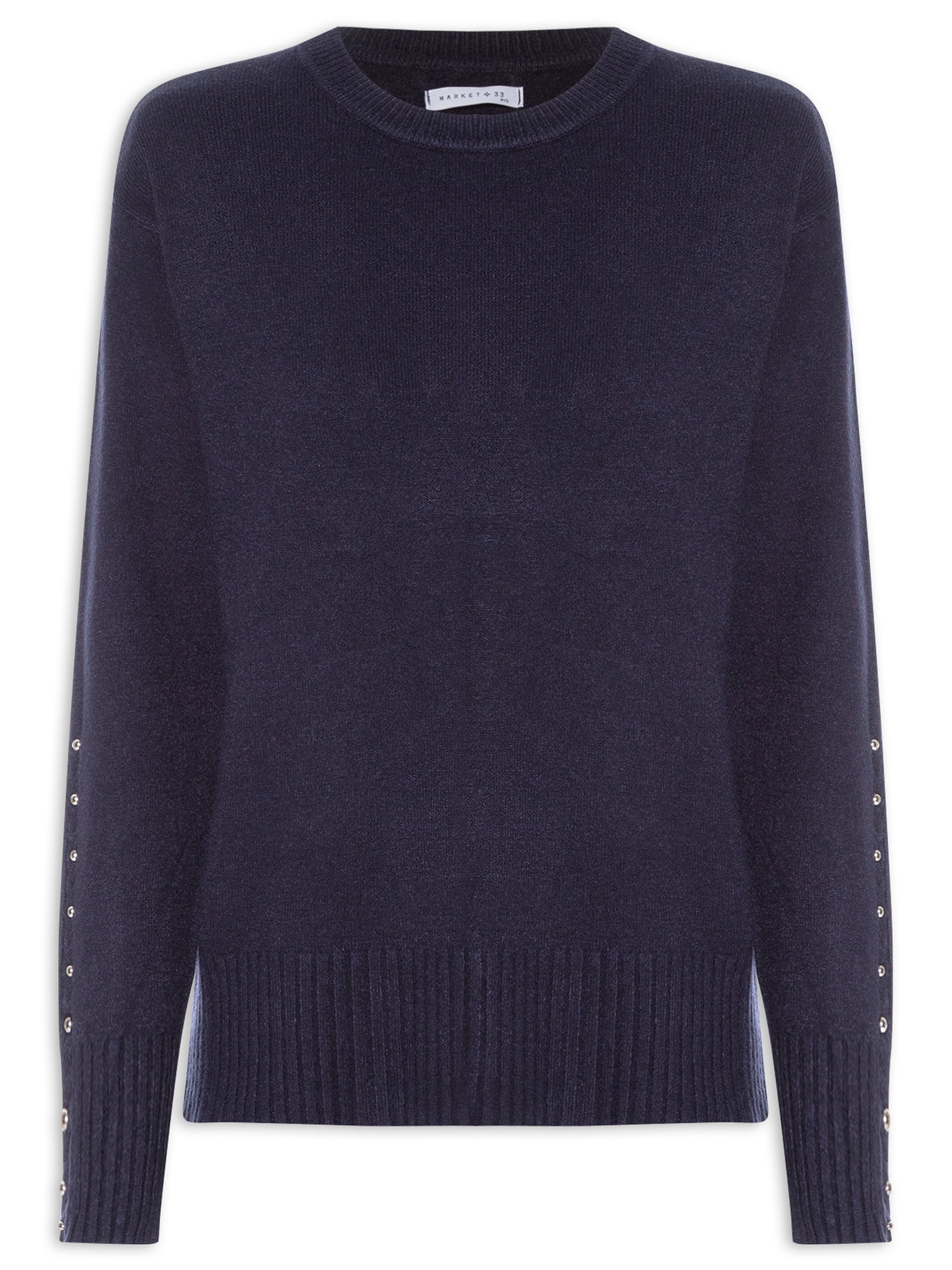 Suéter Feminino em Tricot Azul Market 33