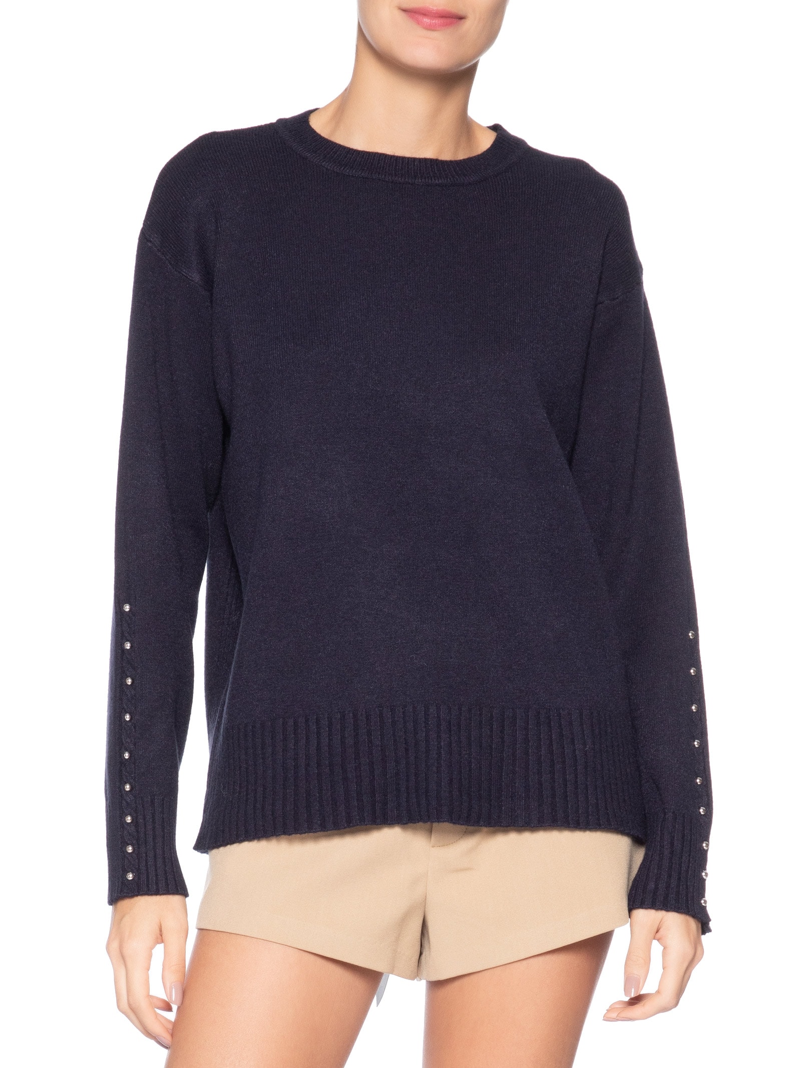 Suéter Feminino em Tricot Azul Market 33