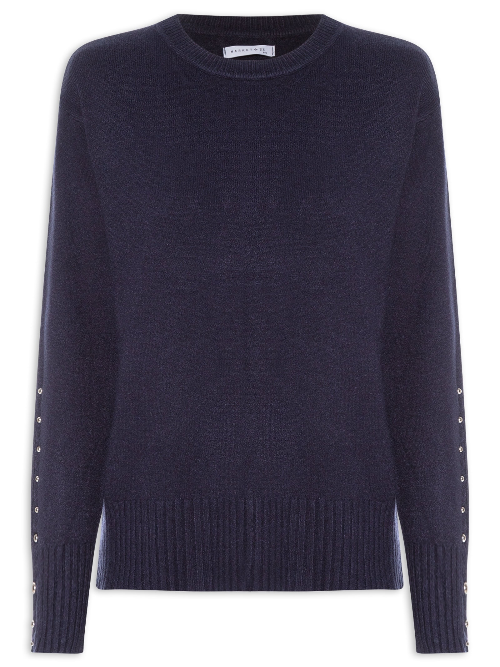 Suéter Feminino em Tricot Azul Market 33