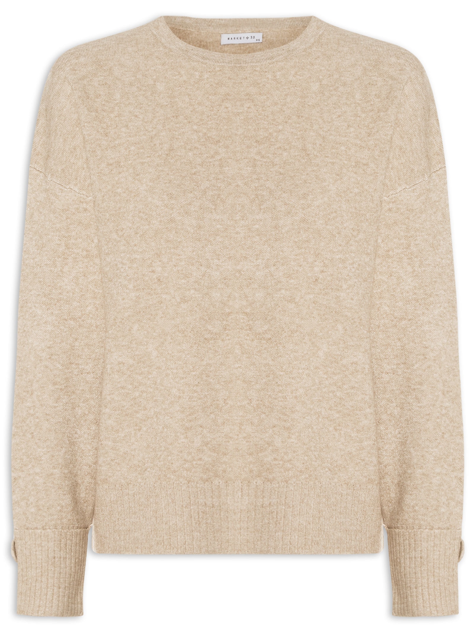 Suéter Feminino Em Tricot Bege Market 33