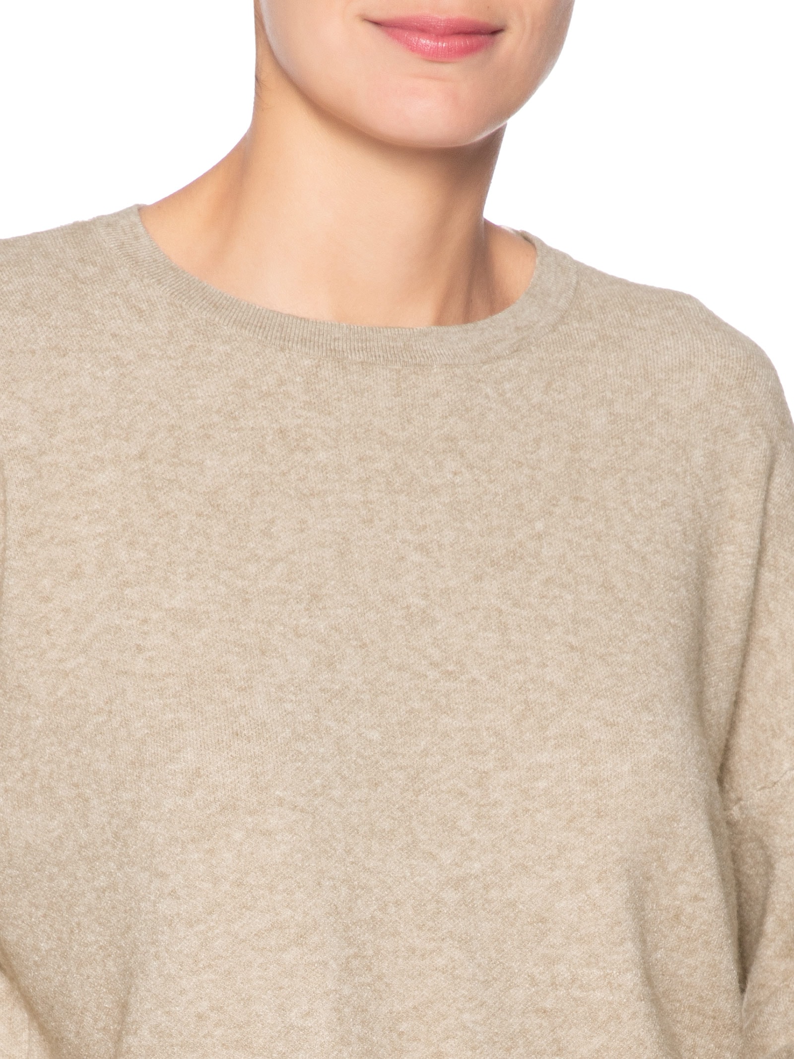 Suéter Feminino Em Tricot Bege Market 33