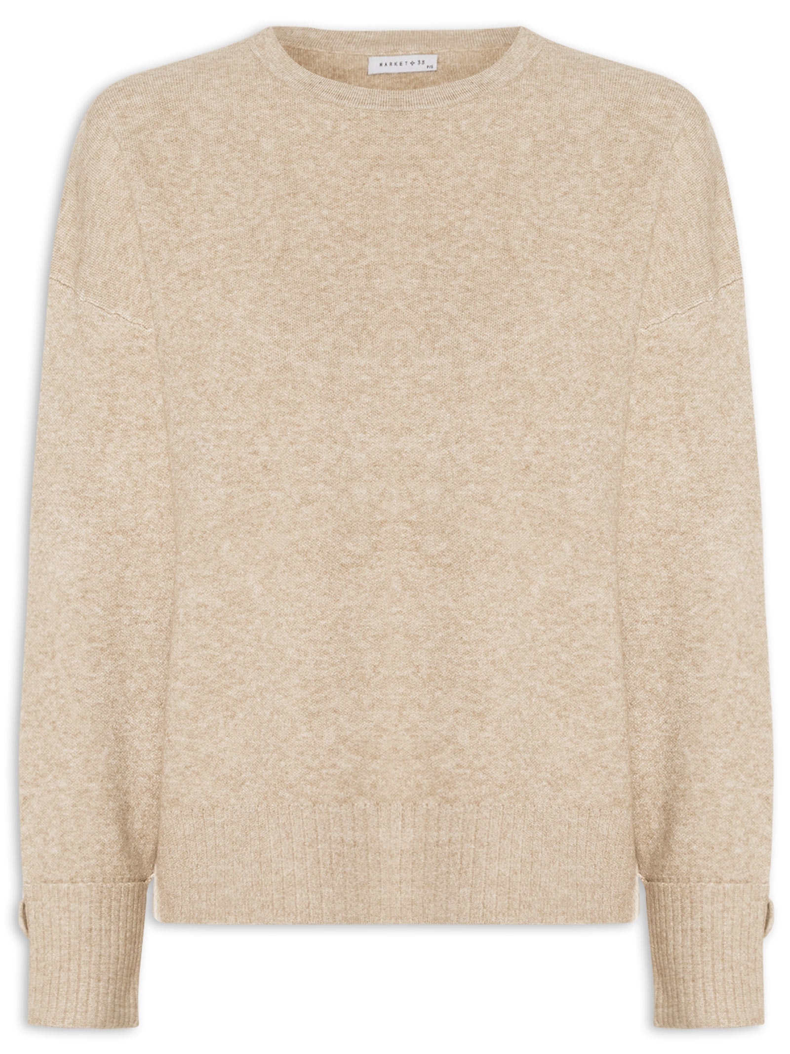 Suéter Feminino Em Tricot Bege Market 33