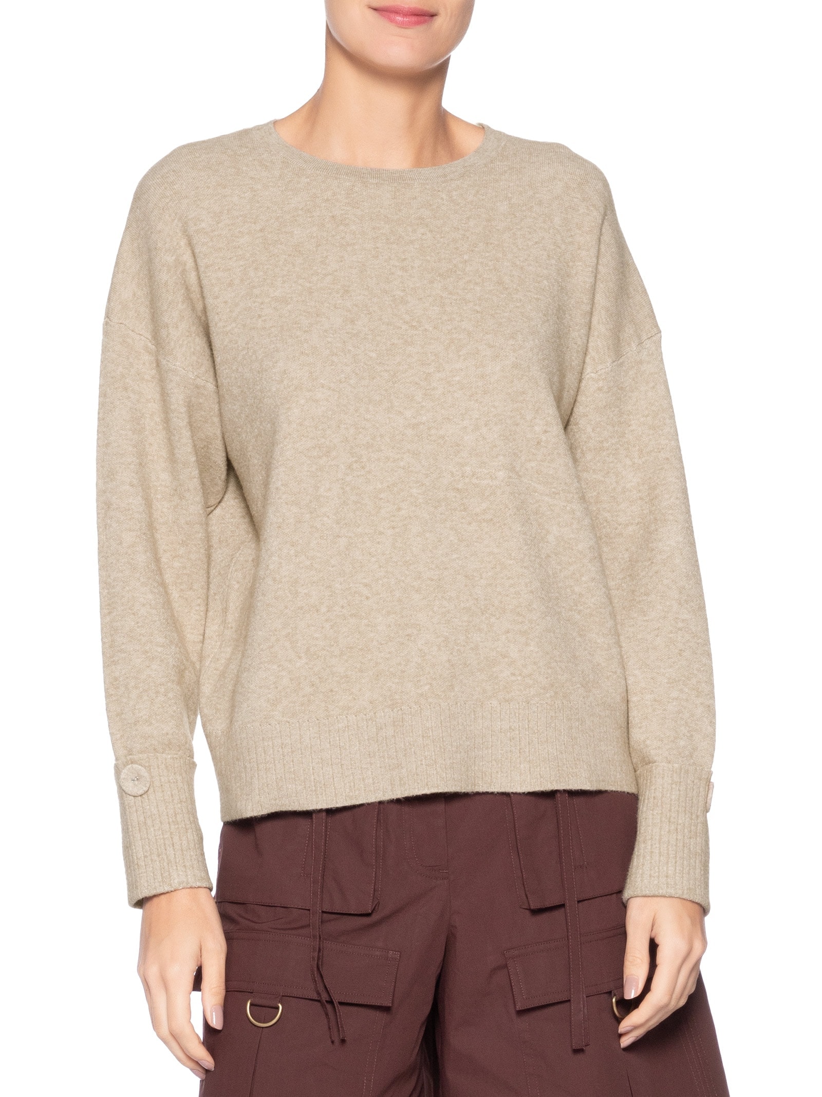 Suéter Feminino Em Tricot Bege Market 33