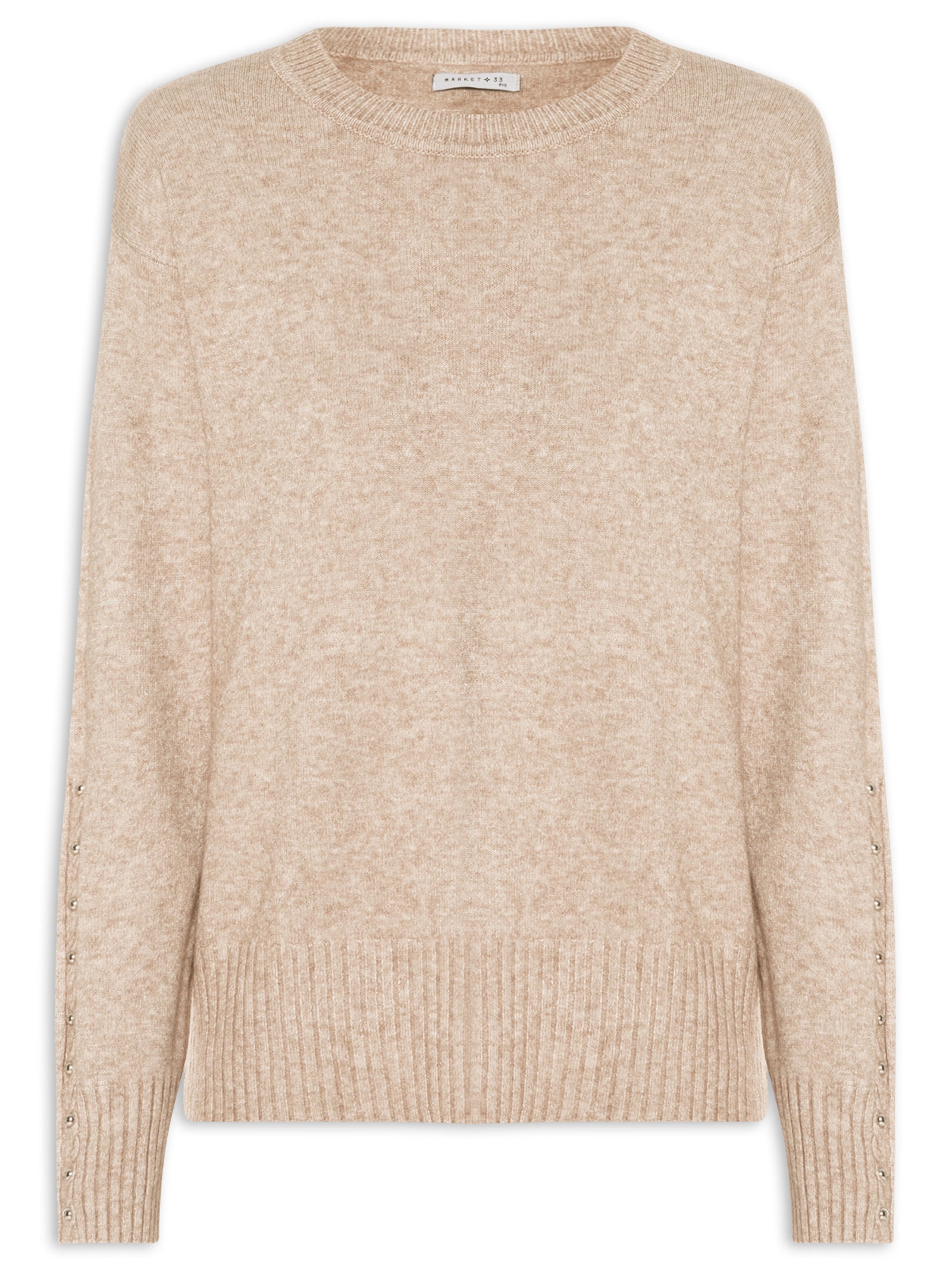 Suéter Feminino em Tricot Bege Market 33