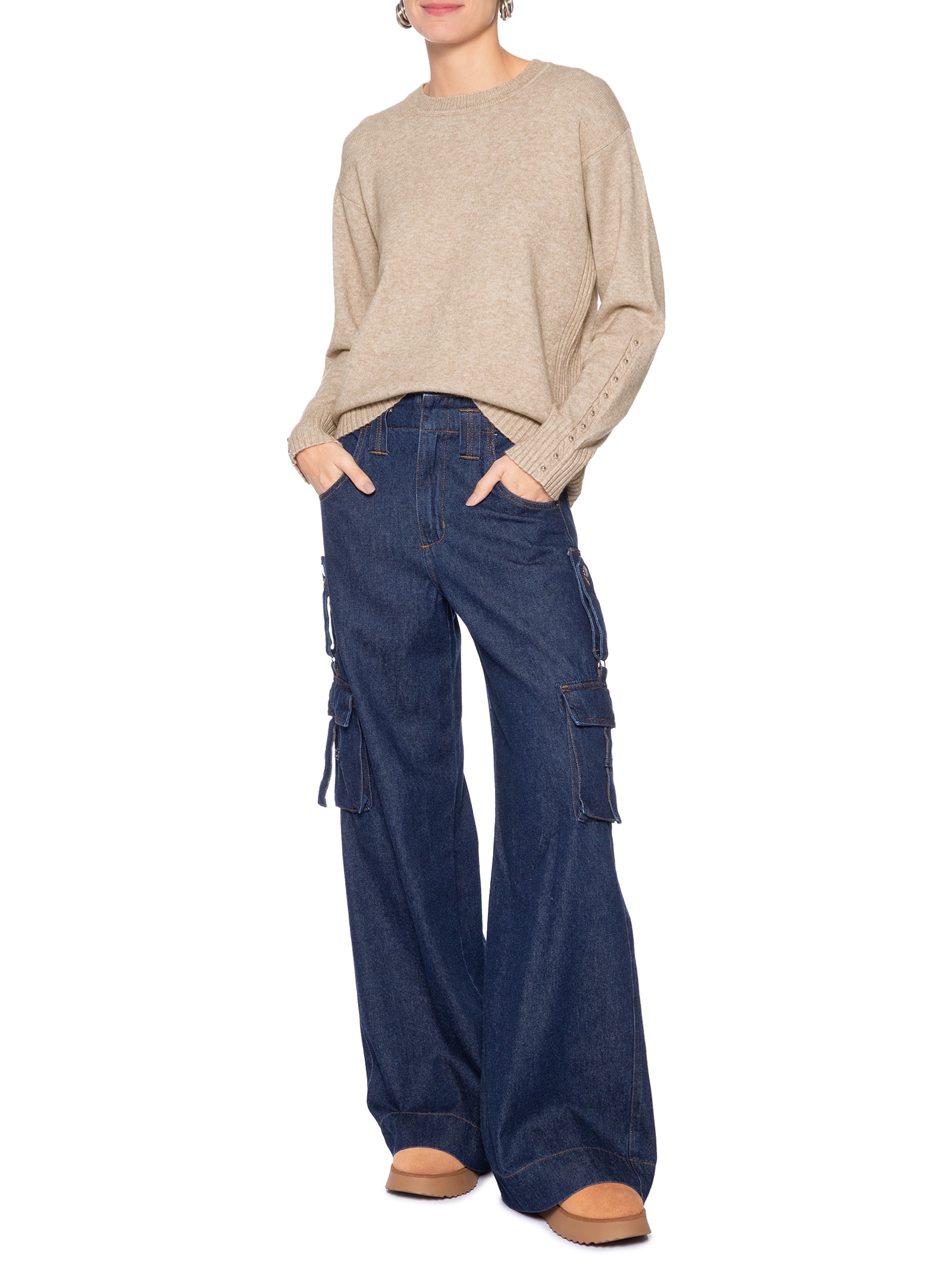 Suéter Feminino em Tricot Bege Market 33