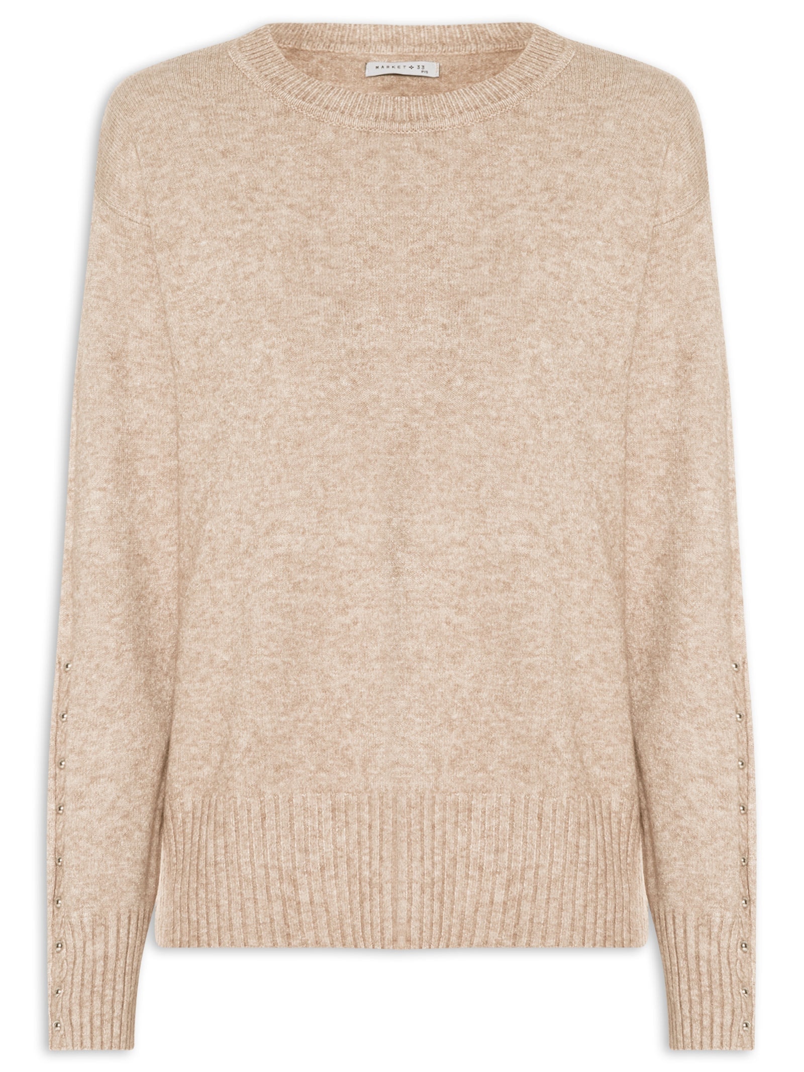 Suéter Feminino em Tricot Bege Market 33
