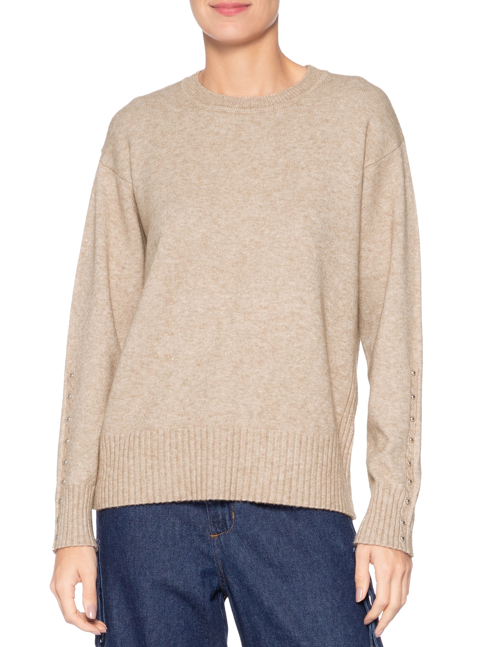 Suéter Feminino em Tricot Bege Market 33