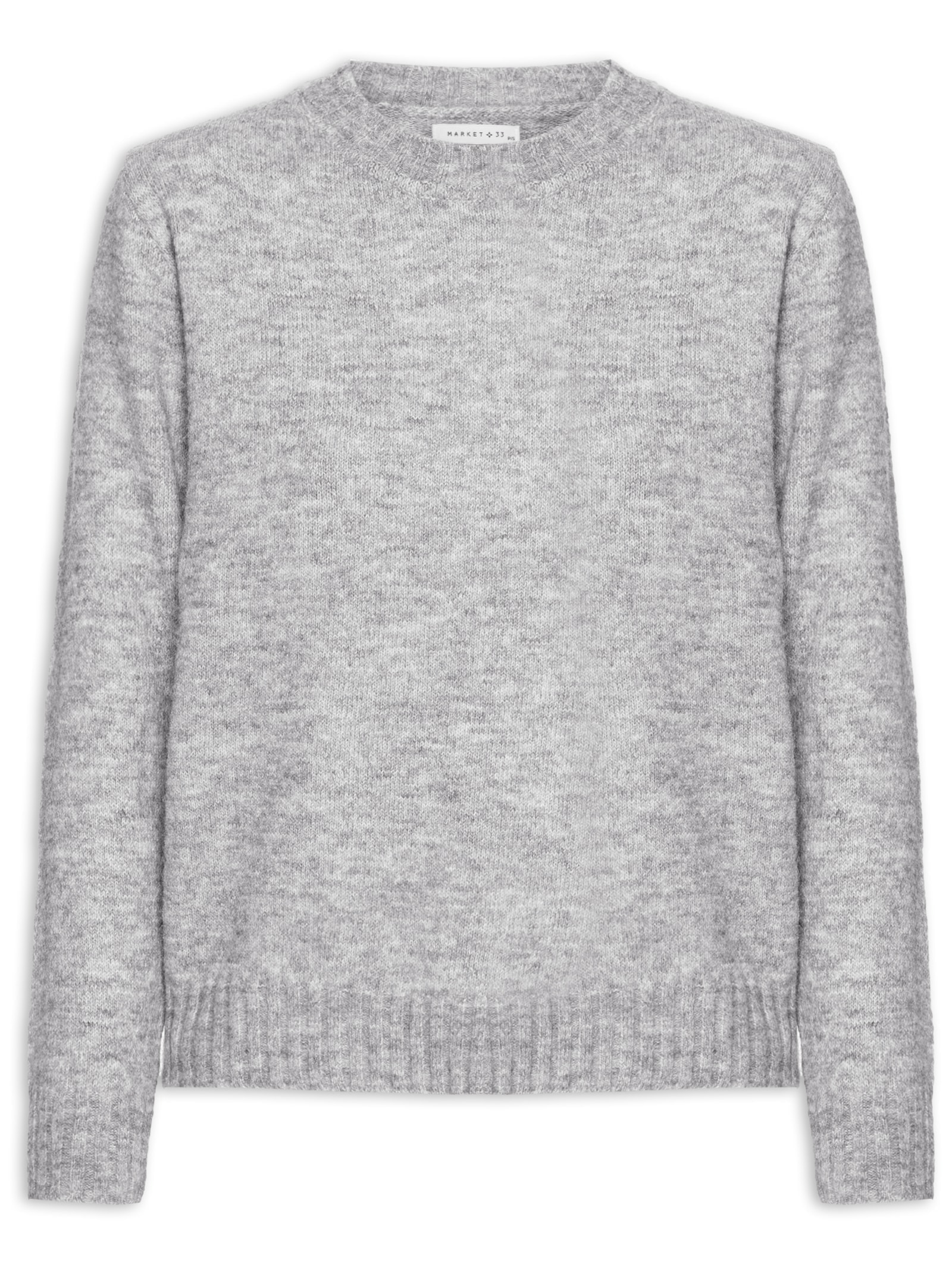 Market 33 - Suéter Feminino Em Tricot - Cinza