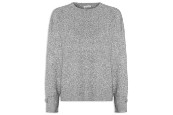 Suéter Feminino Em Tricot - Cinza