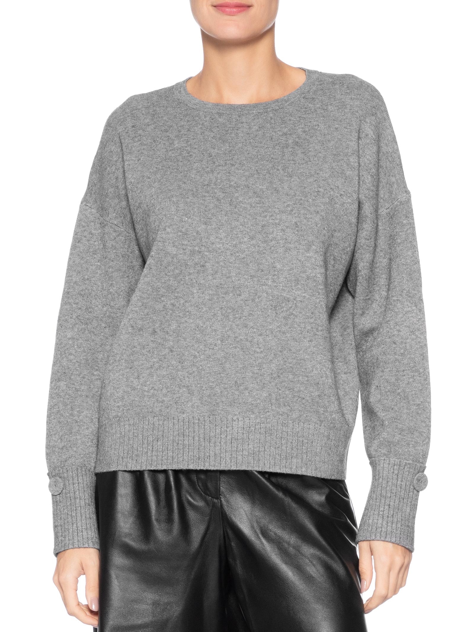 Suéter Feminino Em Tricot Cinza Market 33