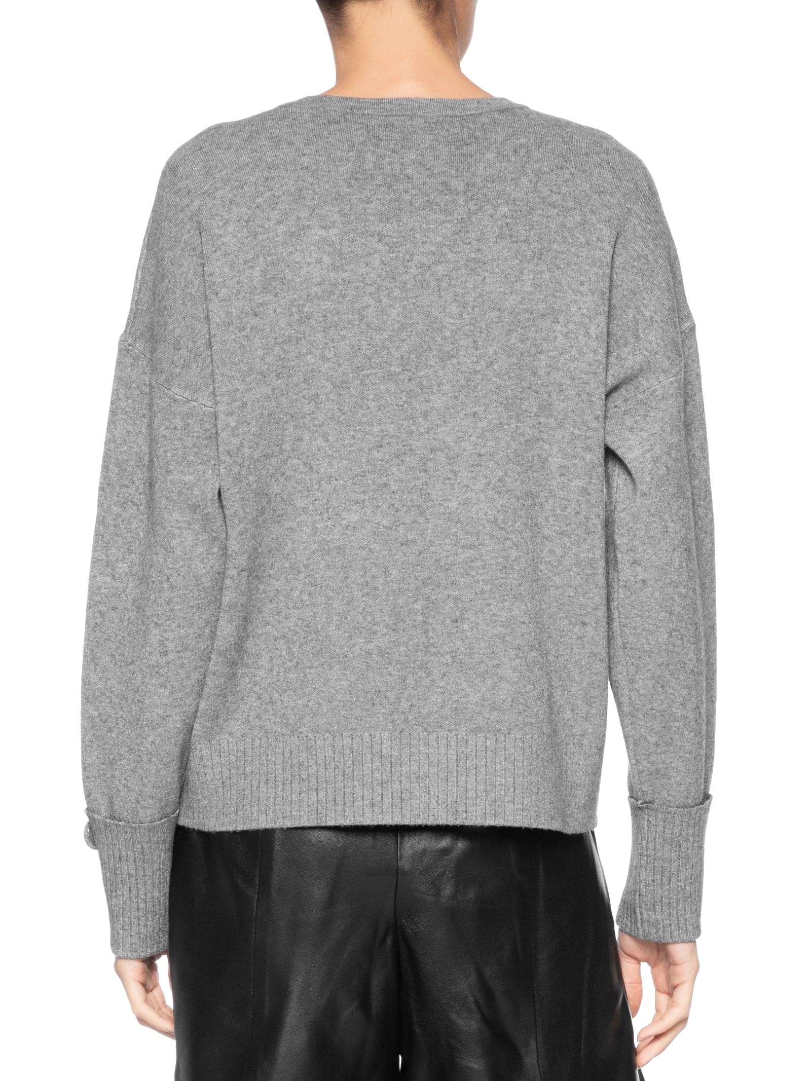 Suéter Feminino Em Tricot Cinza Market 33