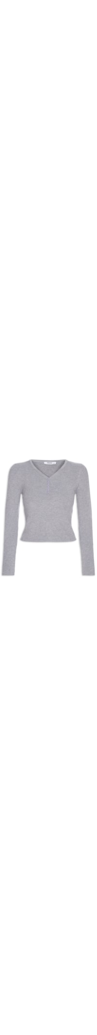 Suéter Feminino Em Tricot Com Botões - Cinza