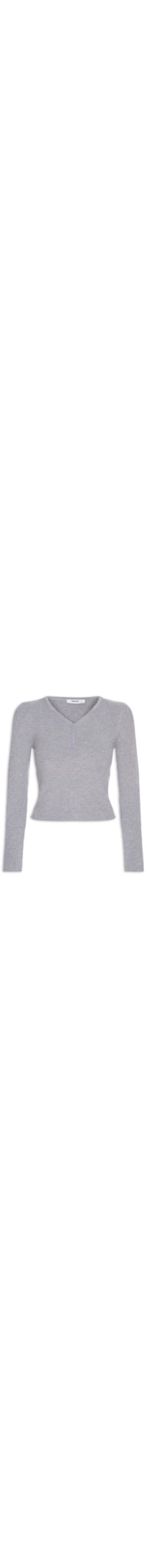 Suéter Feminino Em Tricot Com Botões - Cinza