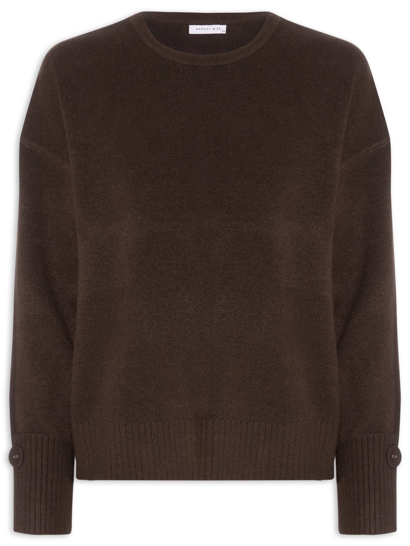 Suéter Feminino Em Tricot Marrom Market 33