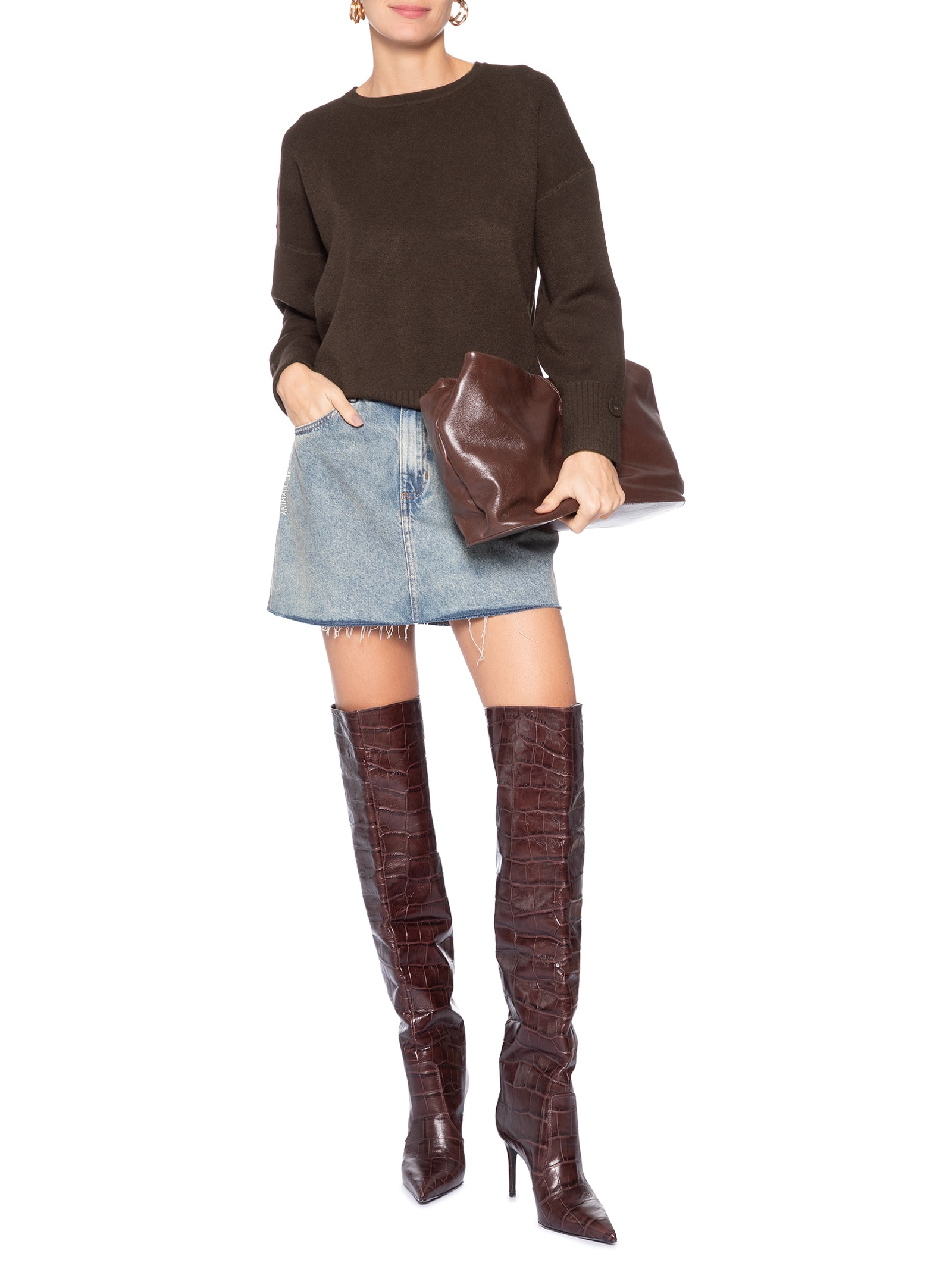 Suéter Feminino Em Tricot Marrom Market 33