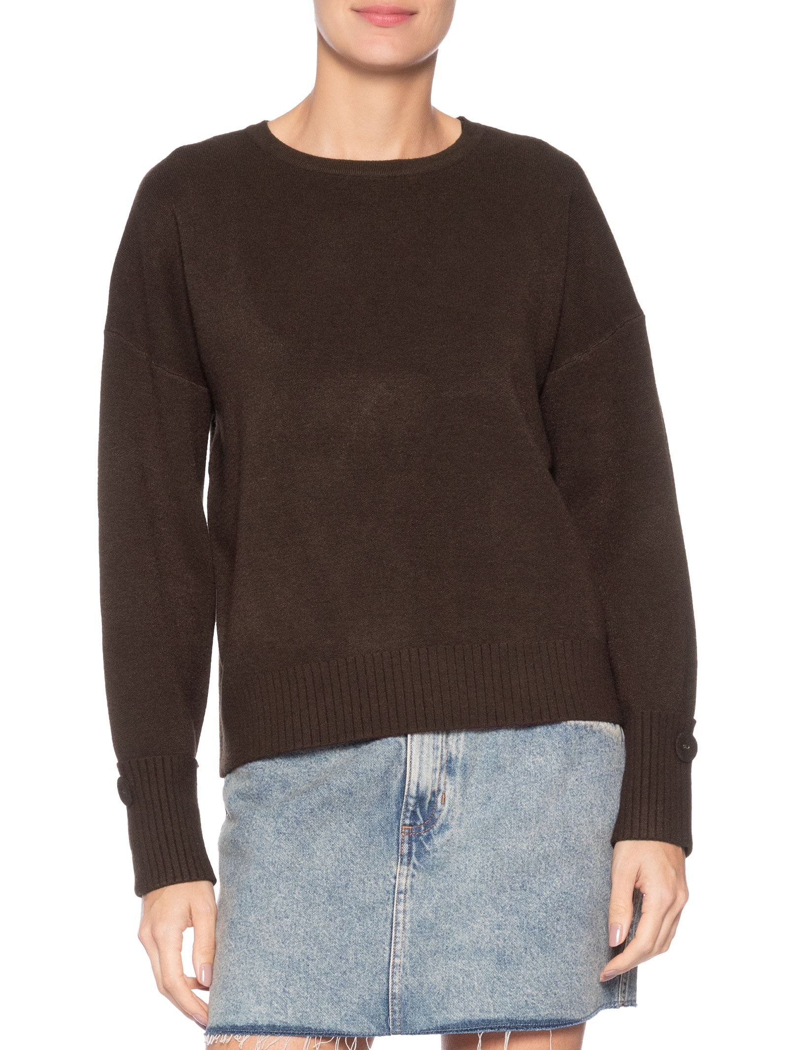 Suéter Feminino Em Tricot Marrom Market 33