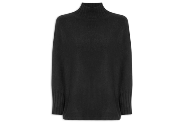 Suéter Feminino Em Tricot - Preto