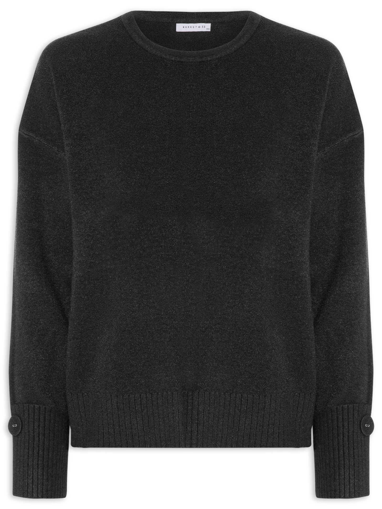 Suéter Feminino Em Tricot Preto Market 33